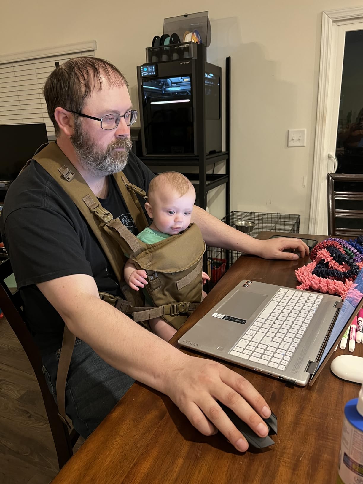 Tactical Baby Gear Tactical Baby Carrier for Dads - Black Camo | Ergonomic, hip-healthy carrier for infants and toddlers from 8-33 lb, designed for comfortable hands-free carry customer photo 1