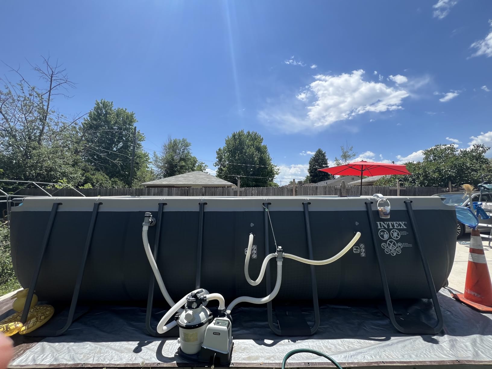 Intex Ultra XTR 18ft x 9ft x 52in Above Ground Swimming Pool Set w/Pump | 26355EH - 1500 GPH Sand Filter Pump, Ladder, Pool Cover & Ground Cloth Included - Strong Galvanized Steel Frame customer photo 2