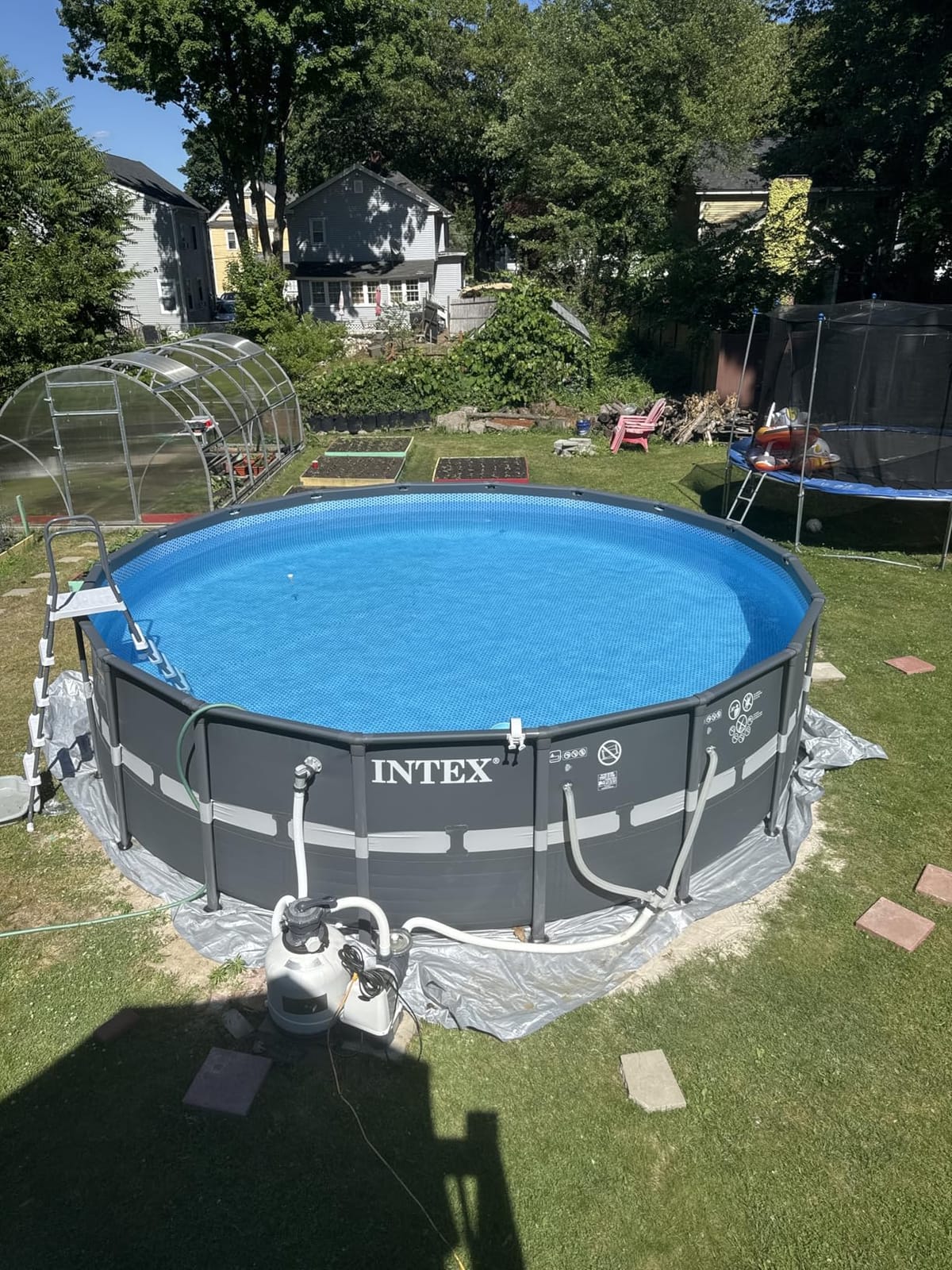 INTEX Ultra XTR 24ft x 52in Round Above Ground Swimming Pool Set w/Pump | 26339EH - 2100 GPH Sand Filter Pump, Ladder, Pool Cover & Ground Cloth Included - Strong Galvanized Steel Frame customer photo 2