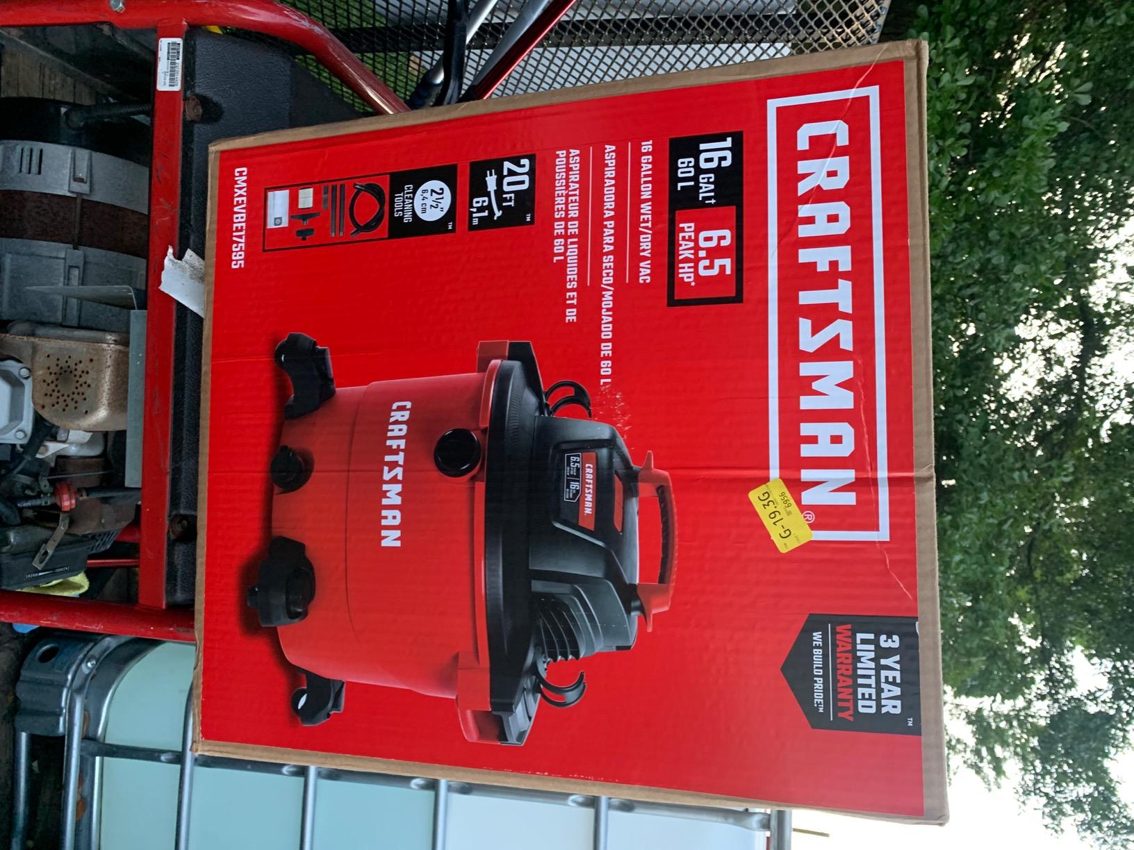 CRAFTSMAN CMXEVBE17595 16 Gallon 6.5 Peak HP Wet Dry Shop Vacuum | Heavy-Duty Wet and Dry Vac with Filter, Dust Bag, Hose and Attachments customer photo 1