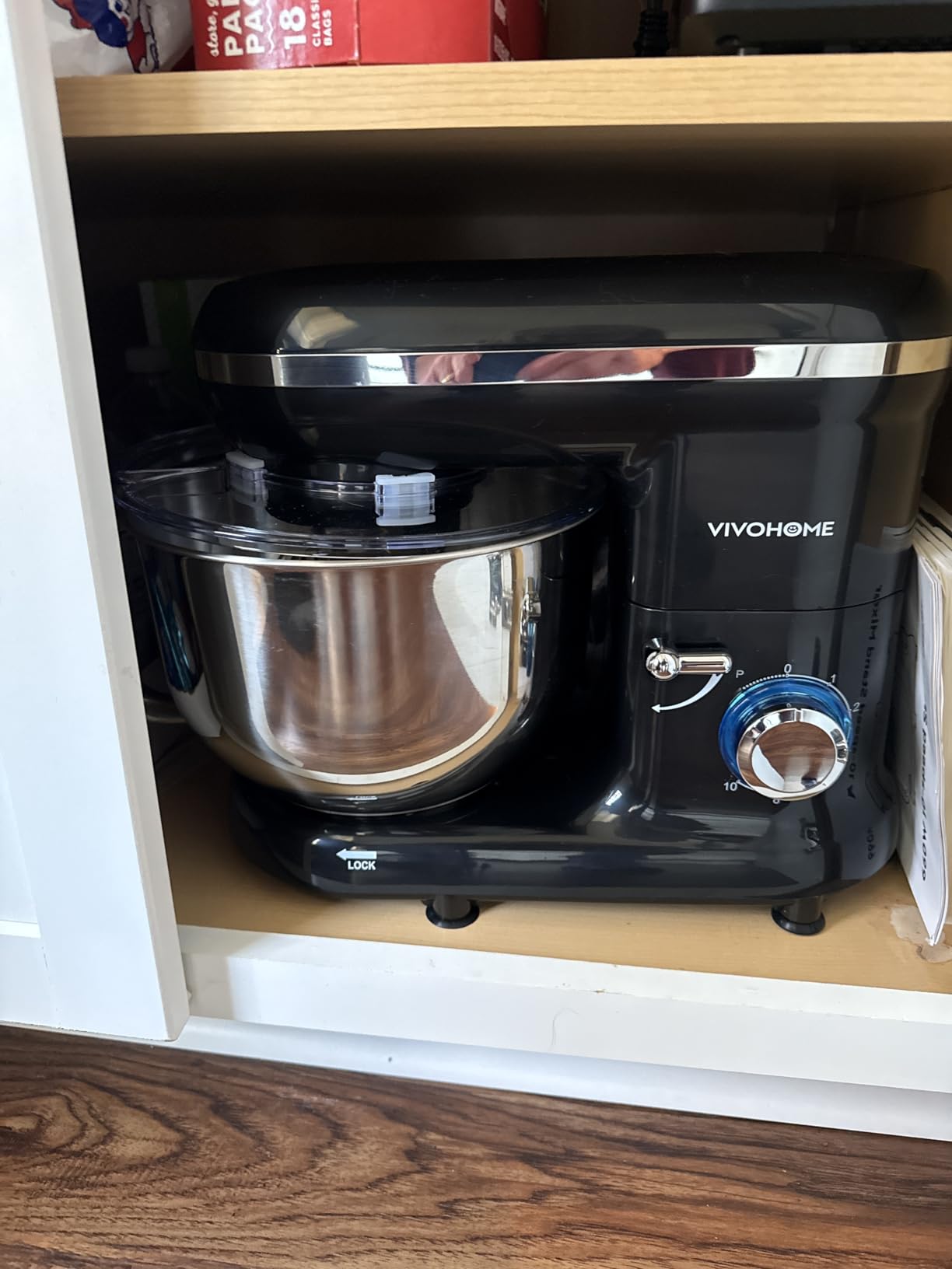 VIVOHOME Stand Mixer, 6-Quart Tilt-Head Kitchen Mixer with Bowl, Red customer photo 2