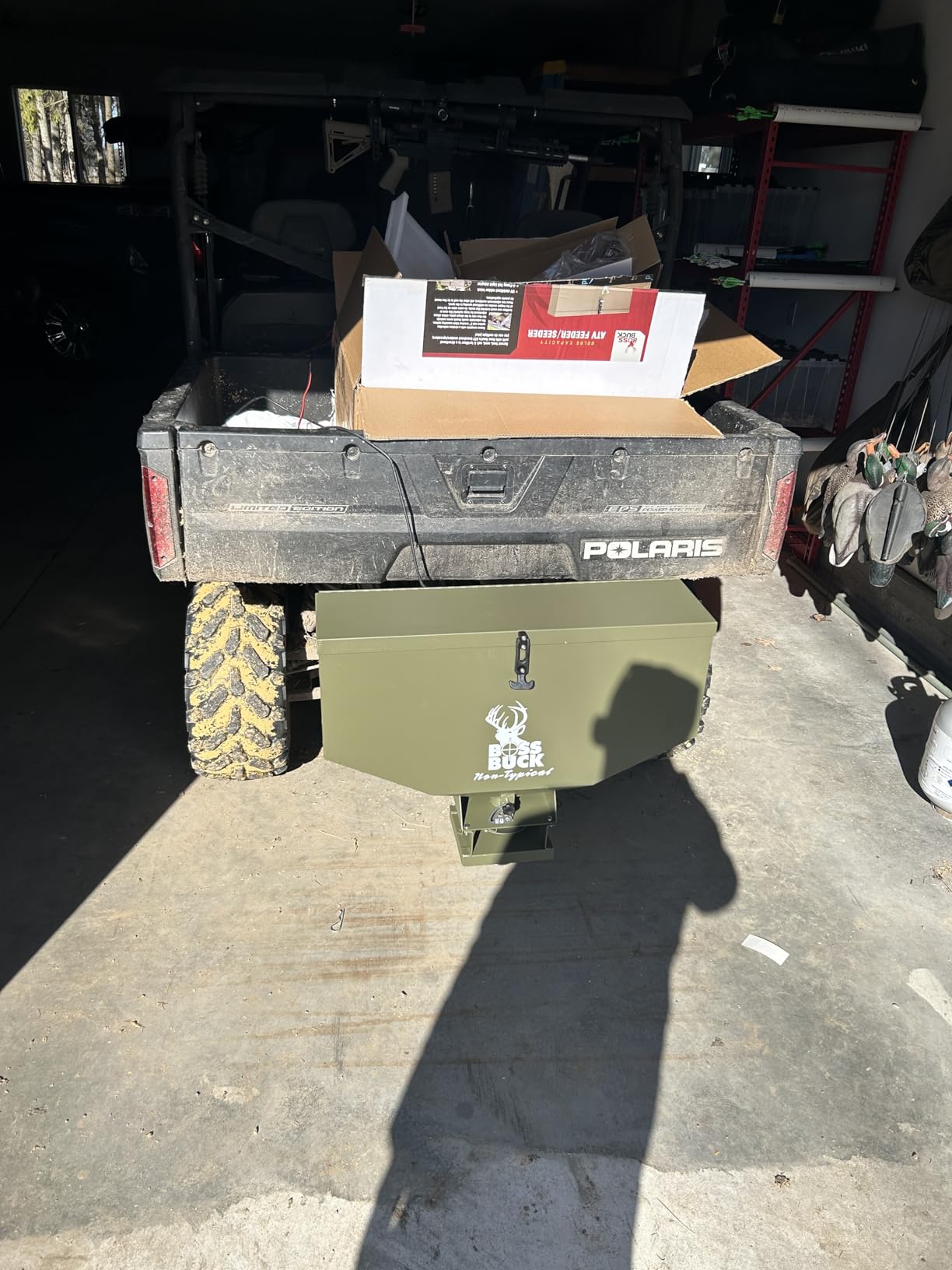 Boss Buck ATV Seeder Spreader with Wireless Control, 80 lb Capacity | Spacious Versatile Durable, Adjustable Flow Rate ATV Feeder, Feed, Salt, Fertilizer & Seed Spreader customer photo 1