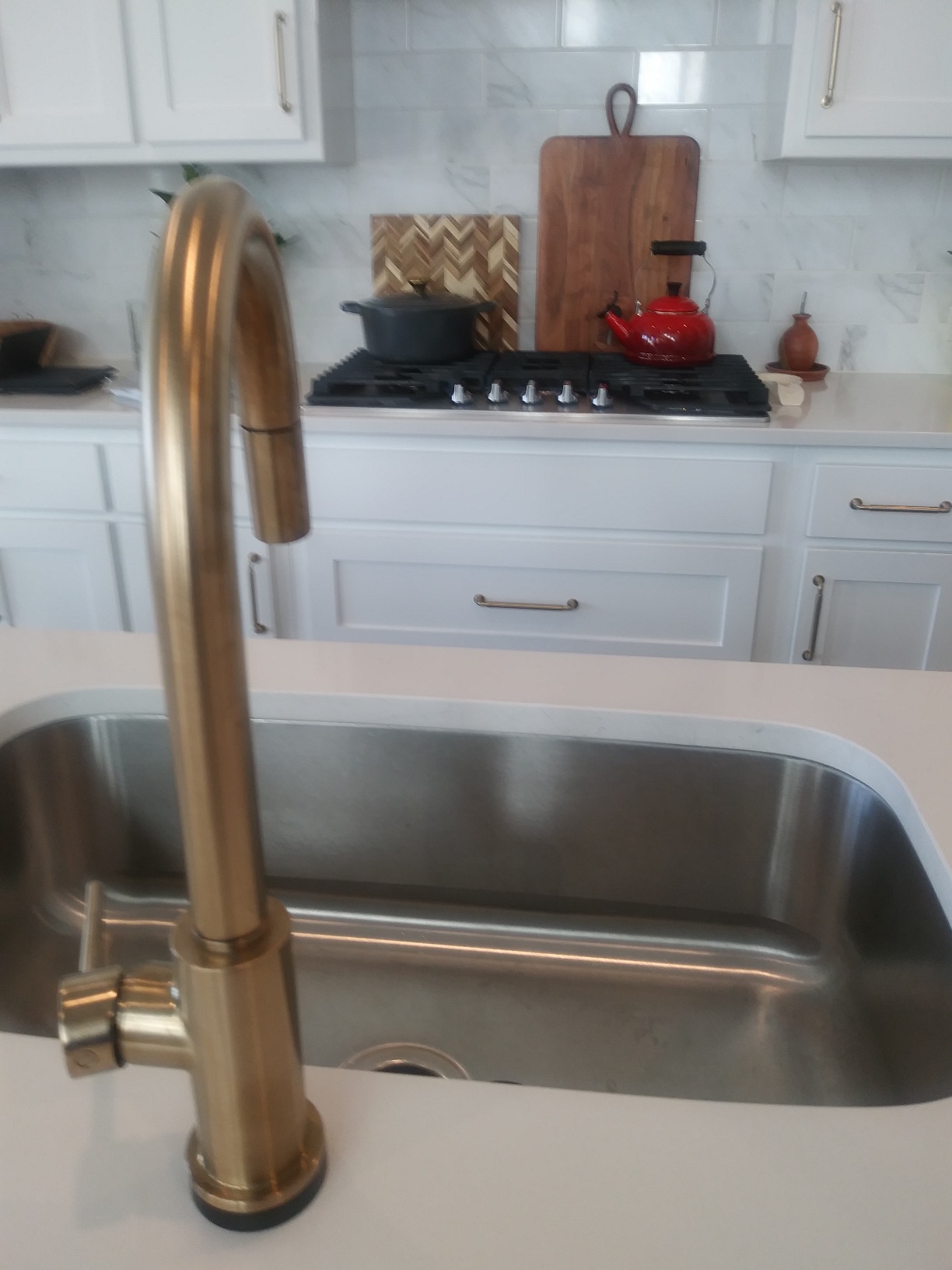 Delta Faucet Trinsic VoiceIQ Touchless Kitchen Faucet with Pull Down Sprayer, Smart Faucet, Alexa and Google Assistant Voice Activated, Gold Kitchen Faucet, Champagne Bronze 9159TV-CZ-DST customer photo 2