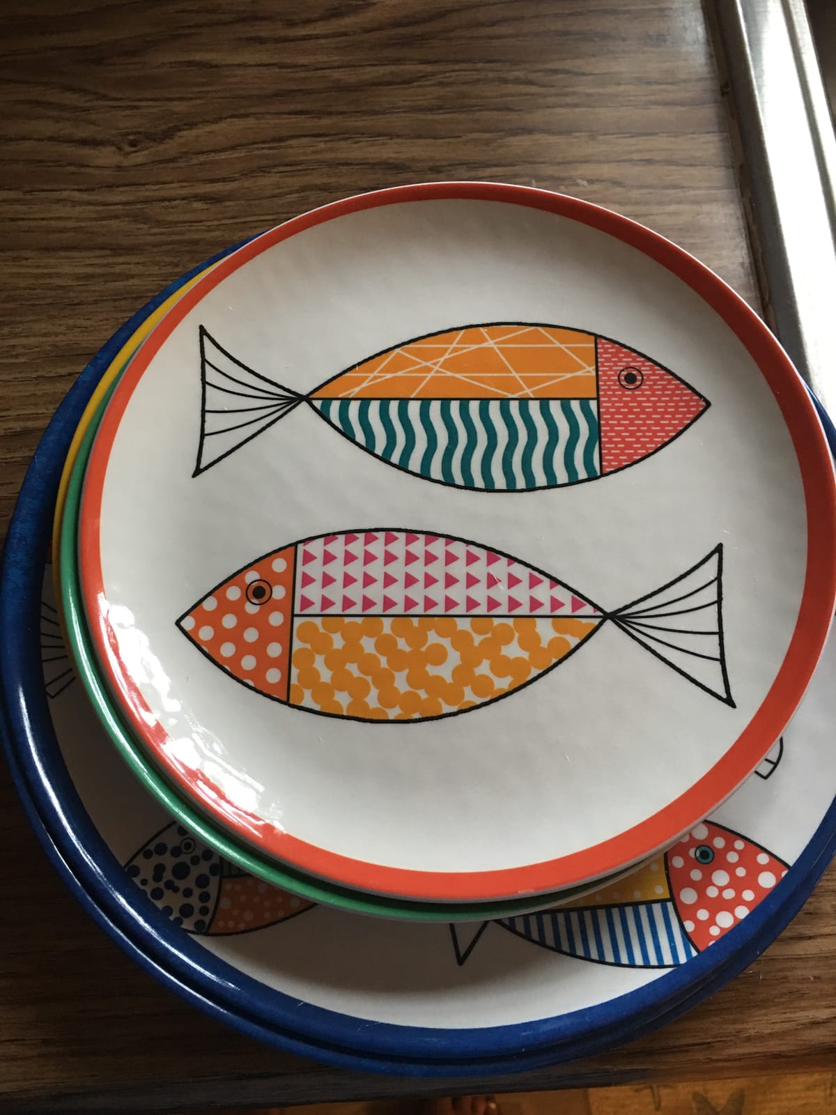 Melamine Dinnerware Set for 4,12PCS Fish Plates and Bowls Sets customer photo 2
