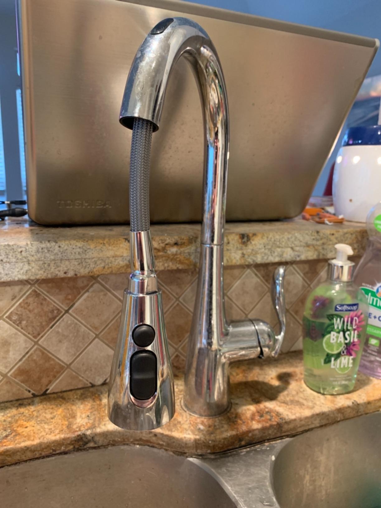 Moen 7594EVC Arbor Smart Faucet Touchless Pull Down Sprayer Kitchen Faucet with Voice Control and Power Boost, Chrome customer photo 2