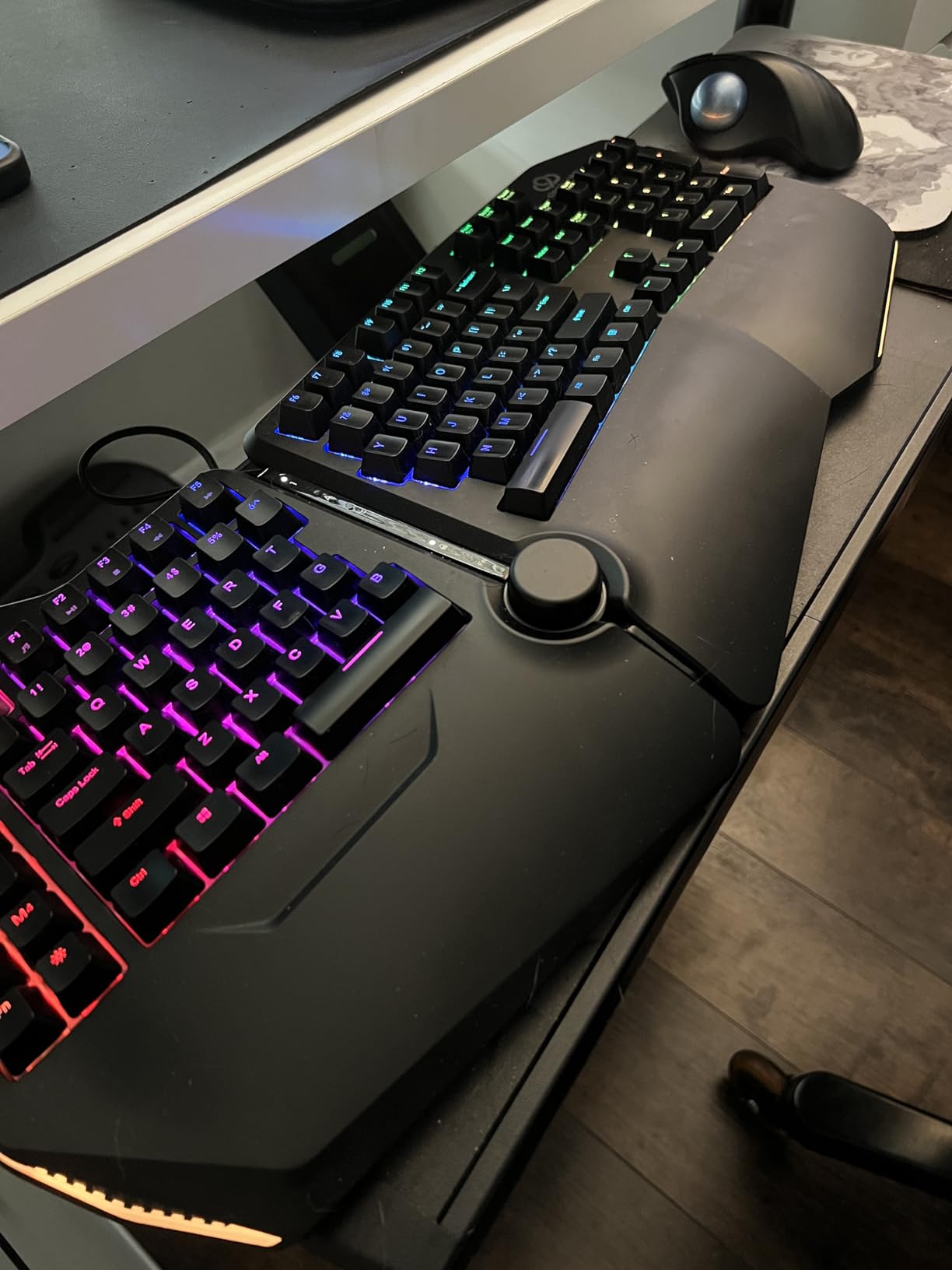 Cloud Nine C989M Ergonomic Mechanical Keyboard for PC - Kailh Tactile Brown Switches - RGB Light Up LED Backlit with USB - Ergo Split Key Board with Macro customer photo 1