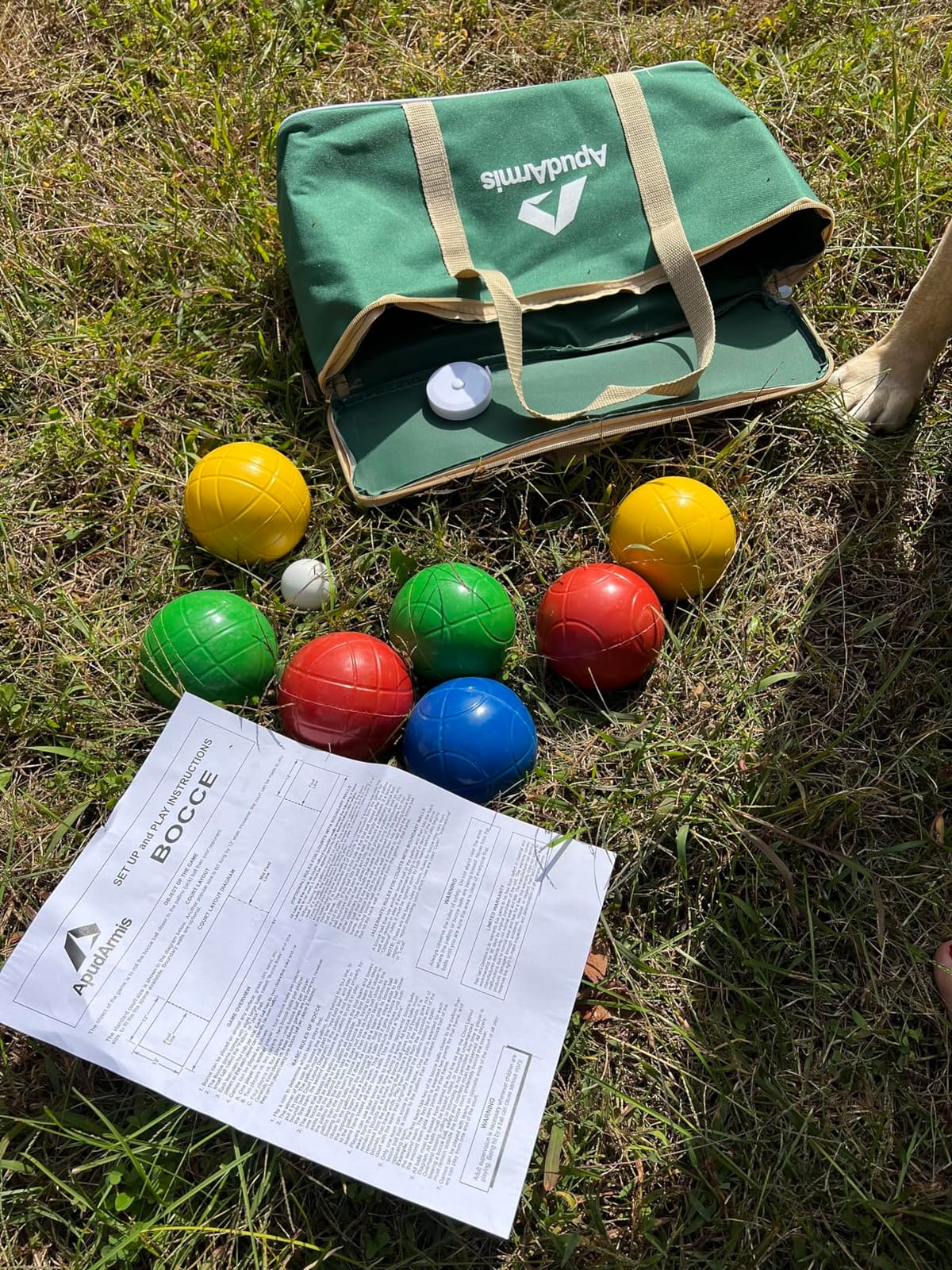 ApudArmis 90mm Bocce Ball Set, Soft PE Boccia Outdoor Game for Lawn Yard - Lightweight, Scratch-resistant & Safe customer photo 1