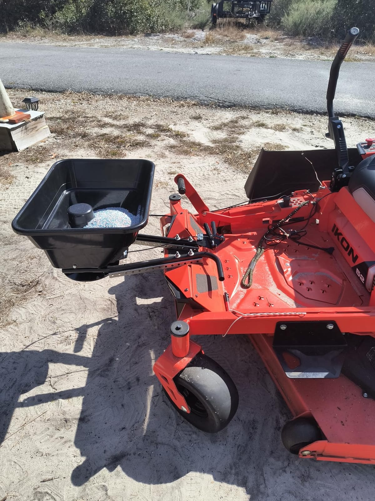 Titan Attachments 12 Volt ATV/UTV Broadcast Spreader, 80 LB Capacity, Back or Front Mounting for ATV, UTV, Or Utility Tractor, Lawn and Garden Seed Spreader with Rain Cover customer photo 1