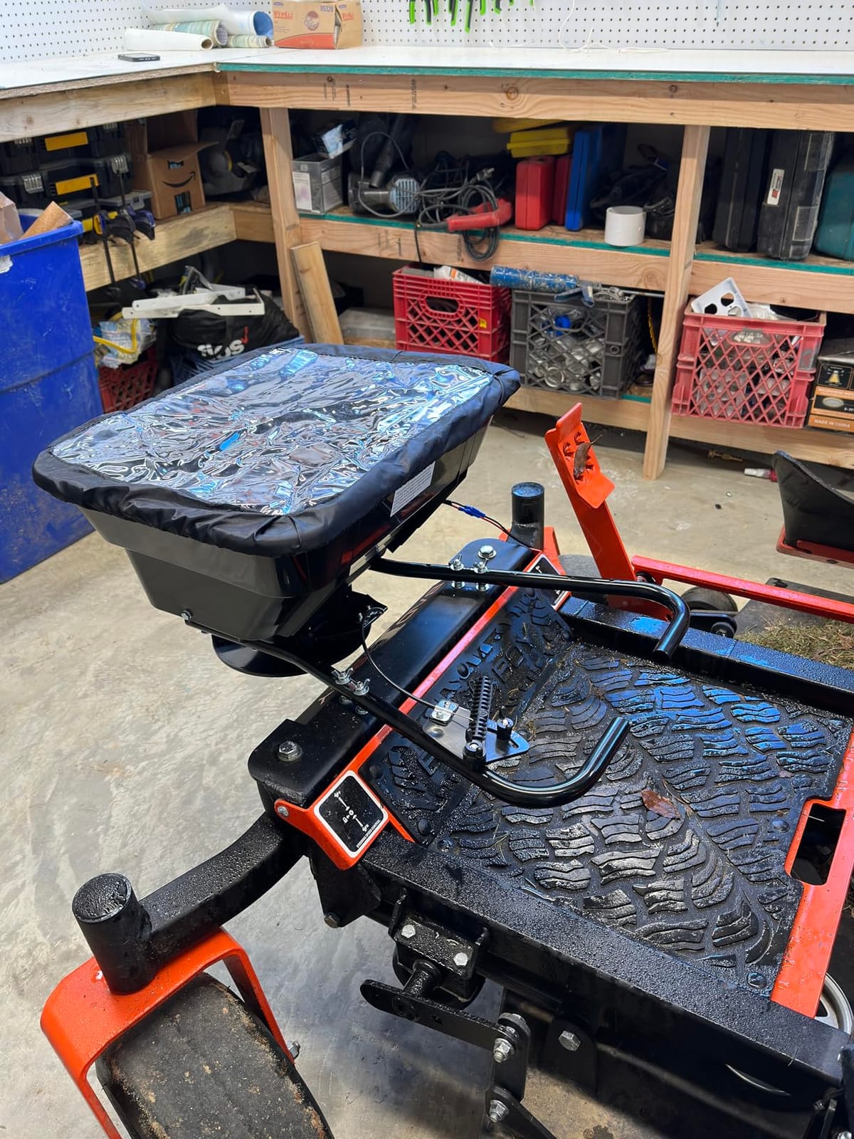 Titan Attachments 12 Volt ATV/UTV Broadcast Spreader, 80 LB Capacity, Back or Front Mounting for ATV, UTV, Or Utility Tractor, Lawn and Garden Seed Spreader with Rain Cover customer photo 2