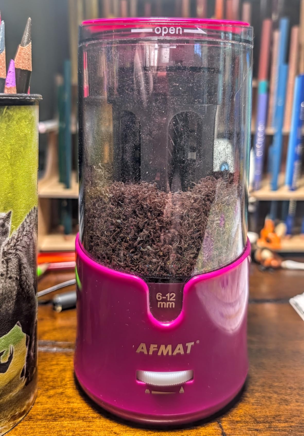 AFMAT Electric Pencil Sharpener - Auto Stop, Super Sharp & Fast, Plug in Pencil Sharpener for 6-12mm No.2/Colored Pencils - Classroom/Office/Home PS92 customer photo 2