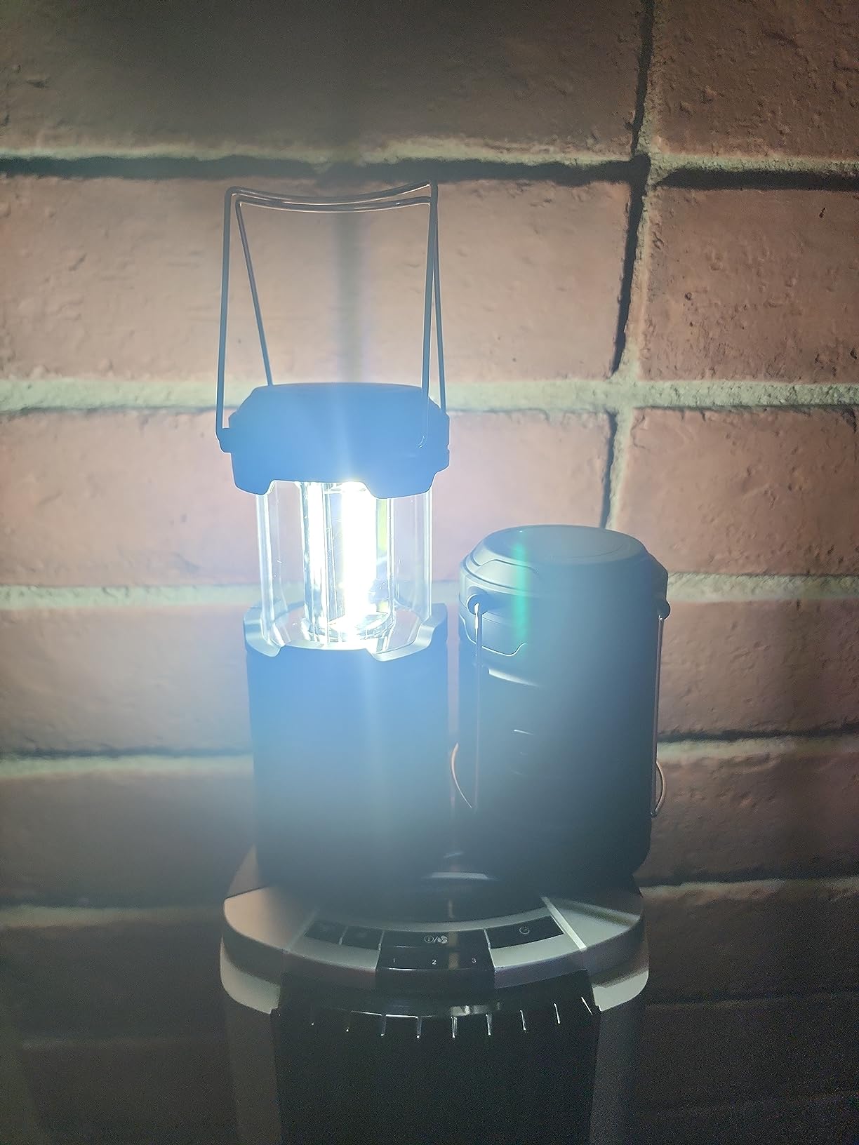 GearLight Camping Lantern - 2 Portable LED Battery Powered Lantern with Magnetic Base and Foldable Hook for Emergency Use or Campsites, Essential Hurricane Survival Kit with Batteries - Black customer photo 2