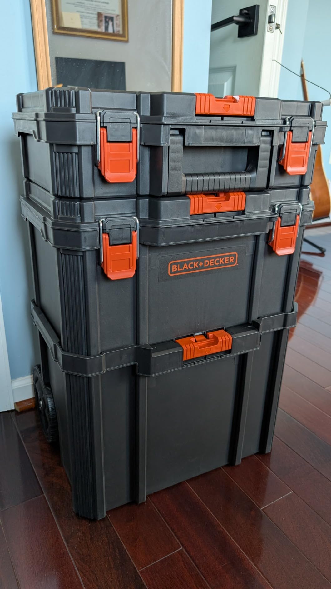 BLACK+DECKER BDST60500APB Stackable Storage System - 3 Piece Set (Small, Deep Toolbox, and Rolling Tote) customer photo 2