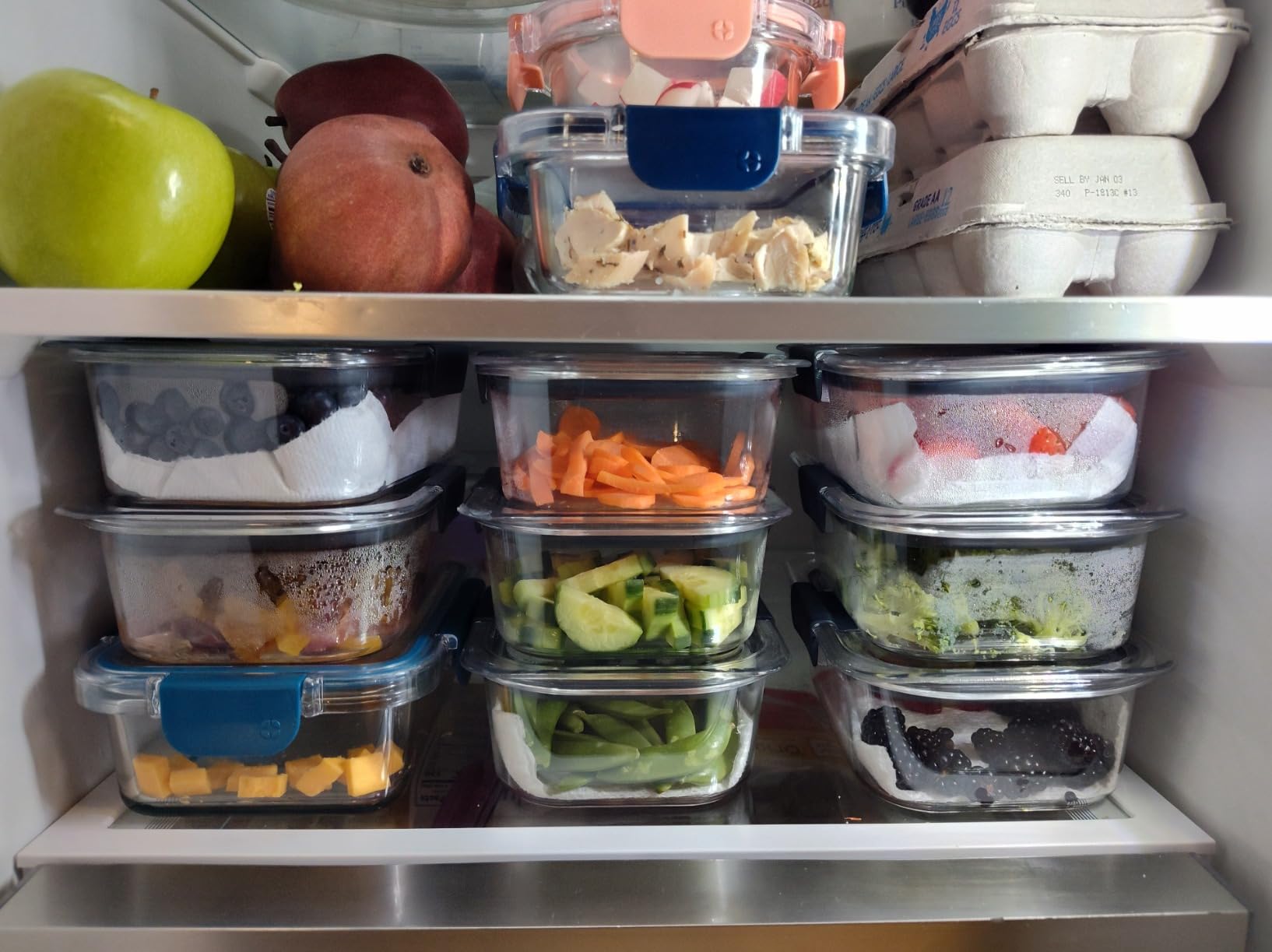 Rubbermaid Brilliance Meal Prep Containers, 2-Compartment Food Storage Containers, 2.85 Cup, 5-Pack, BPA-Free, Clear/Grey customer photo 1