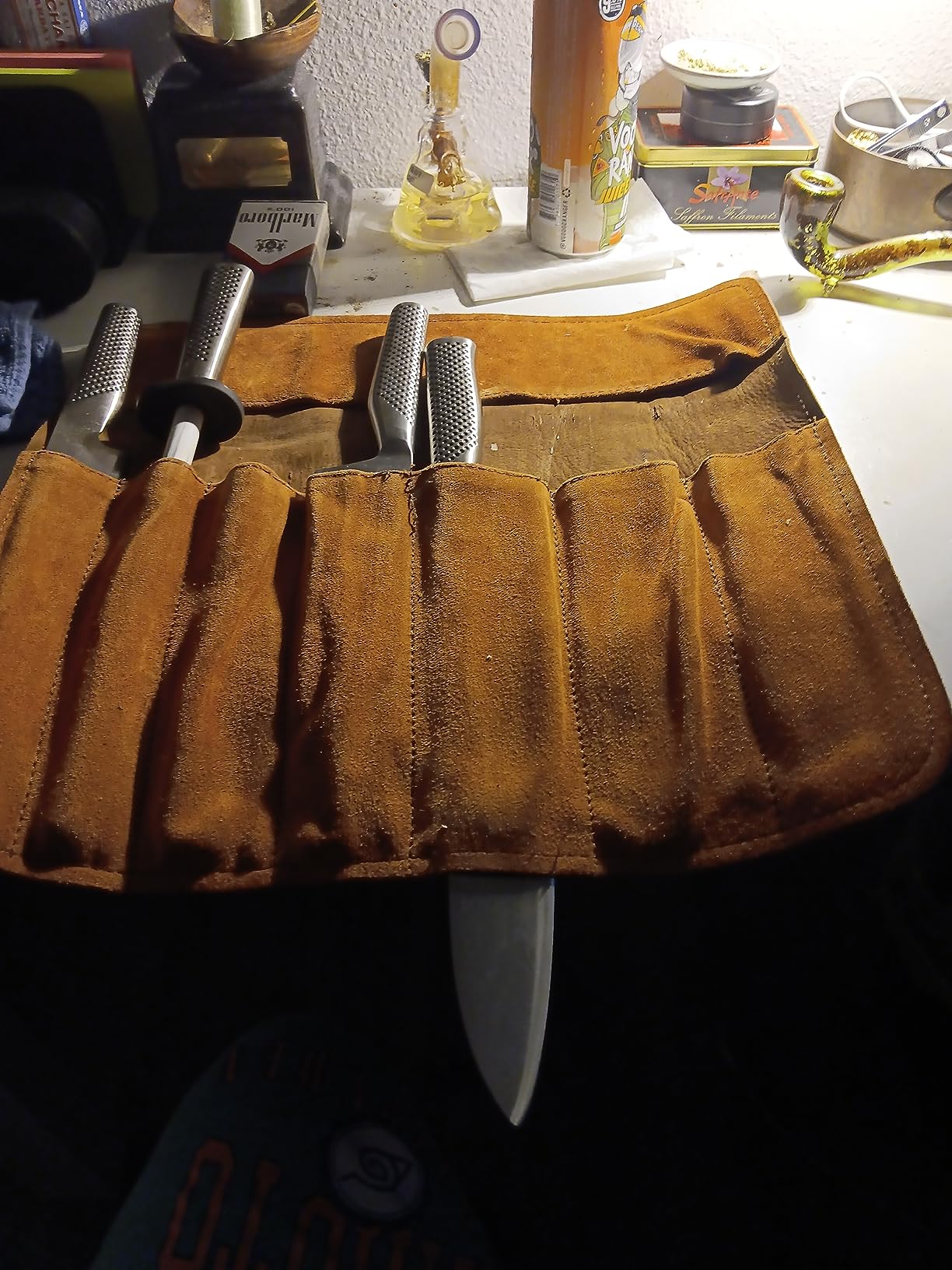 Knife Roll Bag Genuine Leather - Chef's knife bag 7 slots - Leather Knife Case Sam customer photo 2