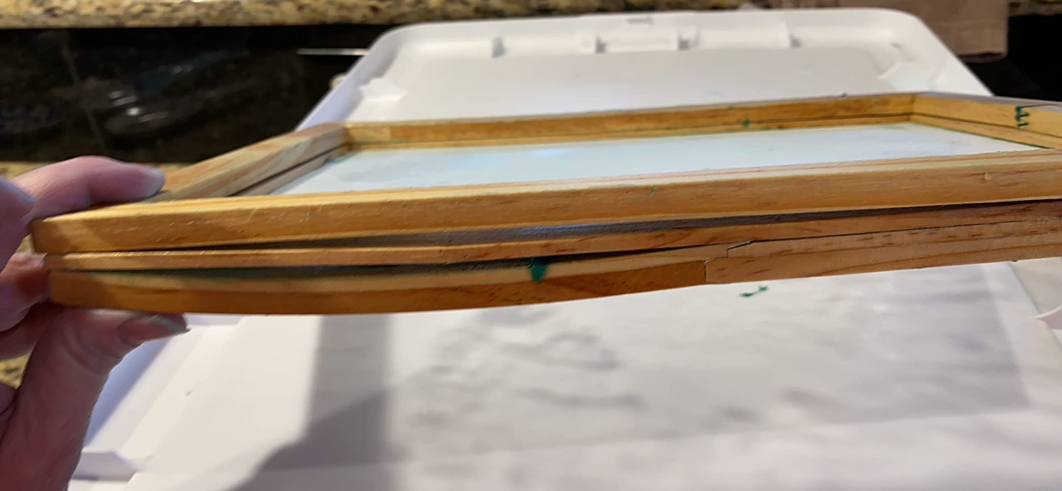 Honoson 3 Size Wooden Paper Making Screen Paper Making Mould and Frame Kit for DIY Craft(A6, A5, A4) customer photo 1