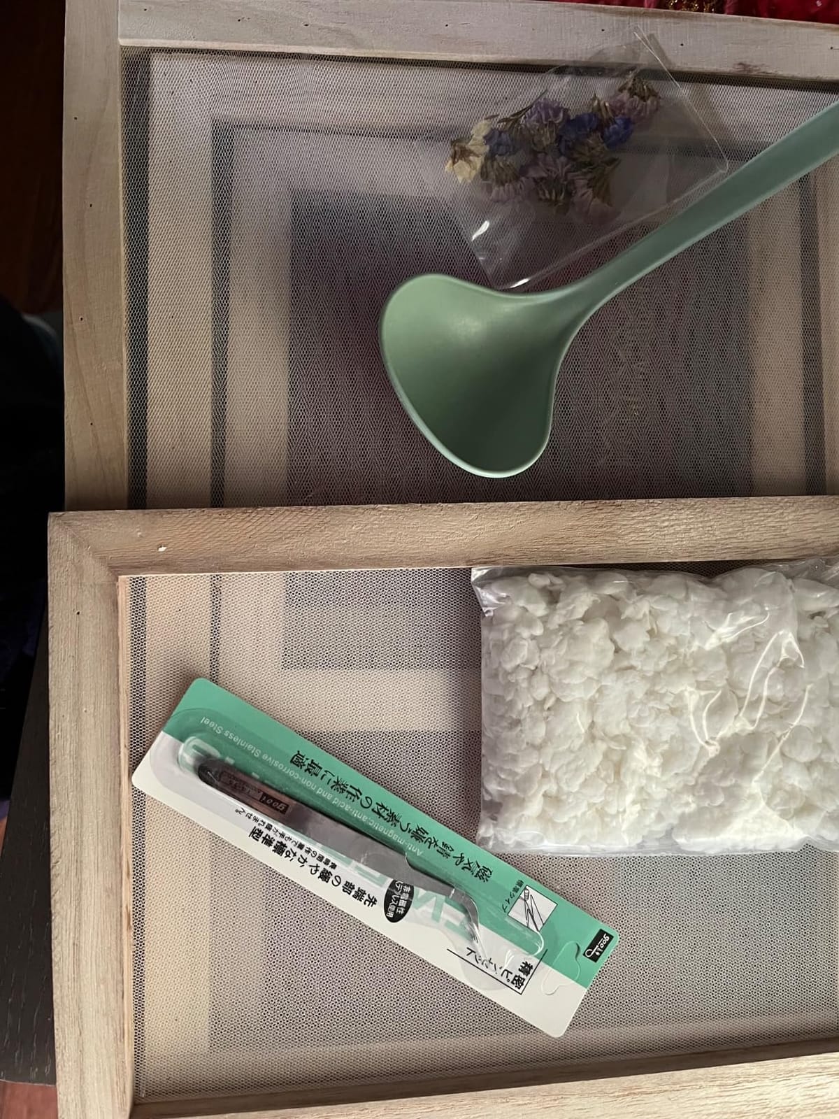Cayway 11 Pack Paper Making Screen Kit Include 5 PCS Wooden Paper Making Mold Frame, Dried Flowers, Replace Mesh Cloth, Spoon Stirrer and Tweezers for DIY Dried Flowers Paper Craft customer photo 1