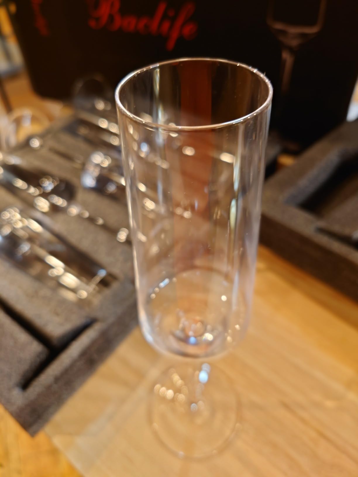 BACLIFE Champagne Flutes - Hand Blown Elegant Champagne Glasses Set of 6 - Unique Gift for Father's Day, Birthday, Wedding - Ideal for Wine Tasting, Daily Use - 7.5 oz, Clear customer photo 1
