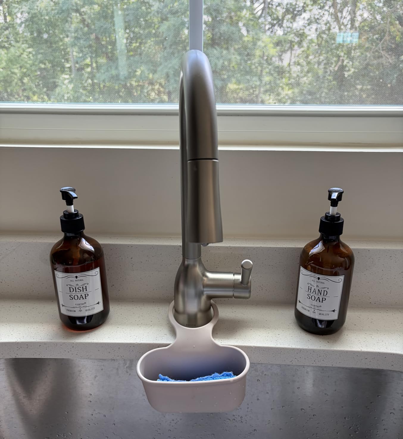 Clear Soap Dispenser with Rust Proof Pump, Waterproof Labels (2 Pack, 16 Oz), Plastic Hand Soap Dish Soap Dispenser for Kitchen Bathroom customer photo 2
