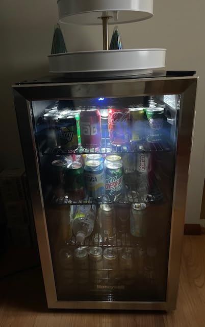 Honeywell Beverage Refrigerator and Cooler, 116 Can Mini Fridge with Glass Door for Soda Beer or Wine for Office or Bar with Adjustable Removable Shelving, Commercial Grade customer photo 1