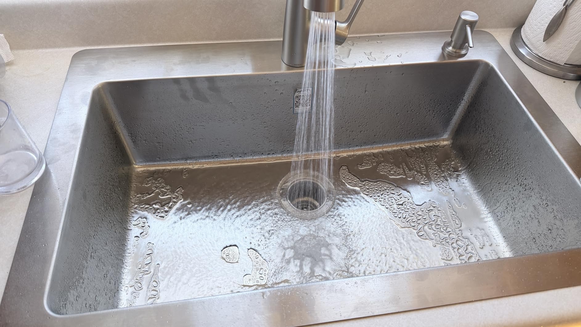 Moen Haelyn Spot Resist Stainless Single-Handle Pull-Down Sprayer Kitchen Faucet Featuring Power Boost for a Faster Clean, Soap Dispenser Included, 87627SRS customer photo 2