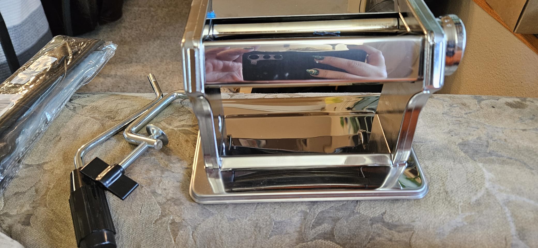 Creative Mark Clay Conditioning Pasta Machine - 9 Adjustable Thickness Settings, Smooth Polymer Clay Roller, 5.5