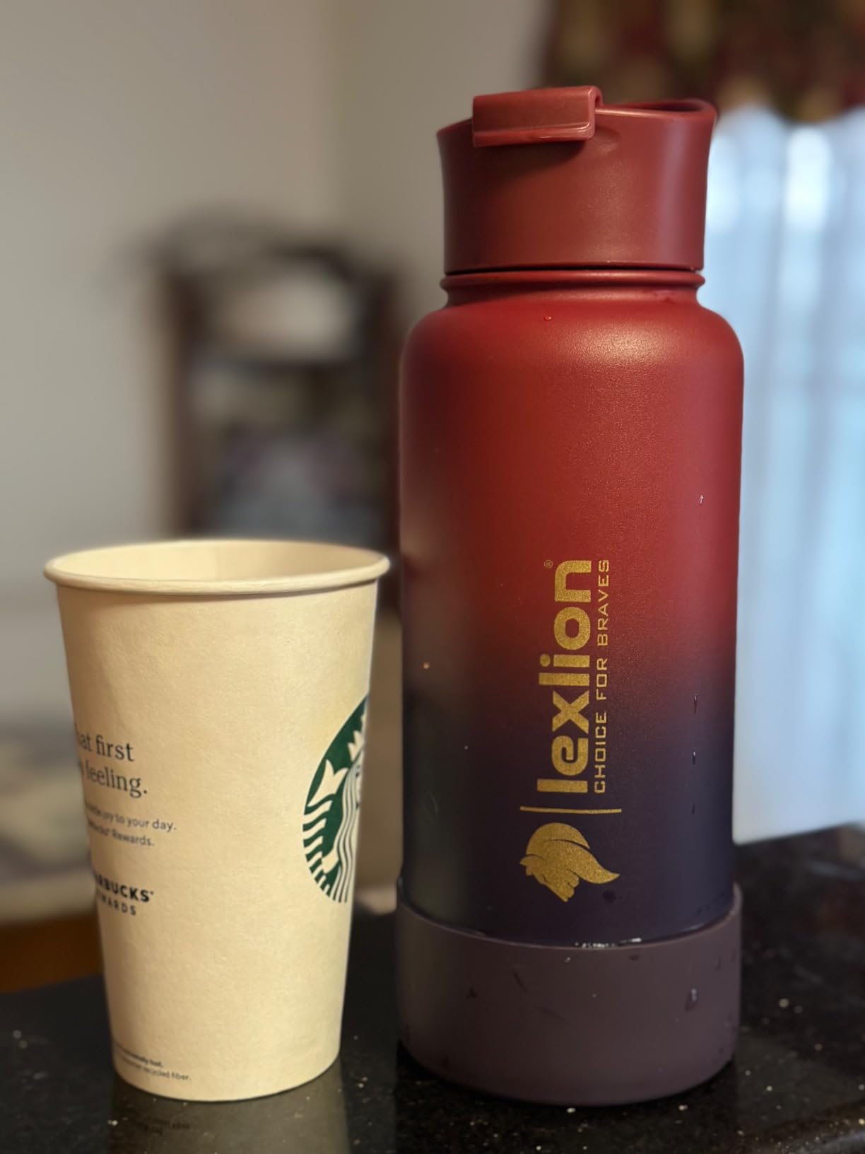 Lexlion Tea Infuser Water Bottle 22 Oz - Triple Wall Insulated Stainless Steel, Loose Leaf & Fruit Strainer, 3 Leakproof Lids, BPA-Free Silicone Sleeve, Reusable Thermal Mug customer photo 1
