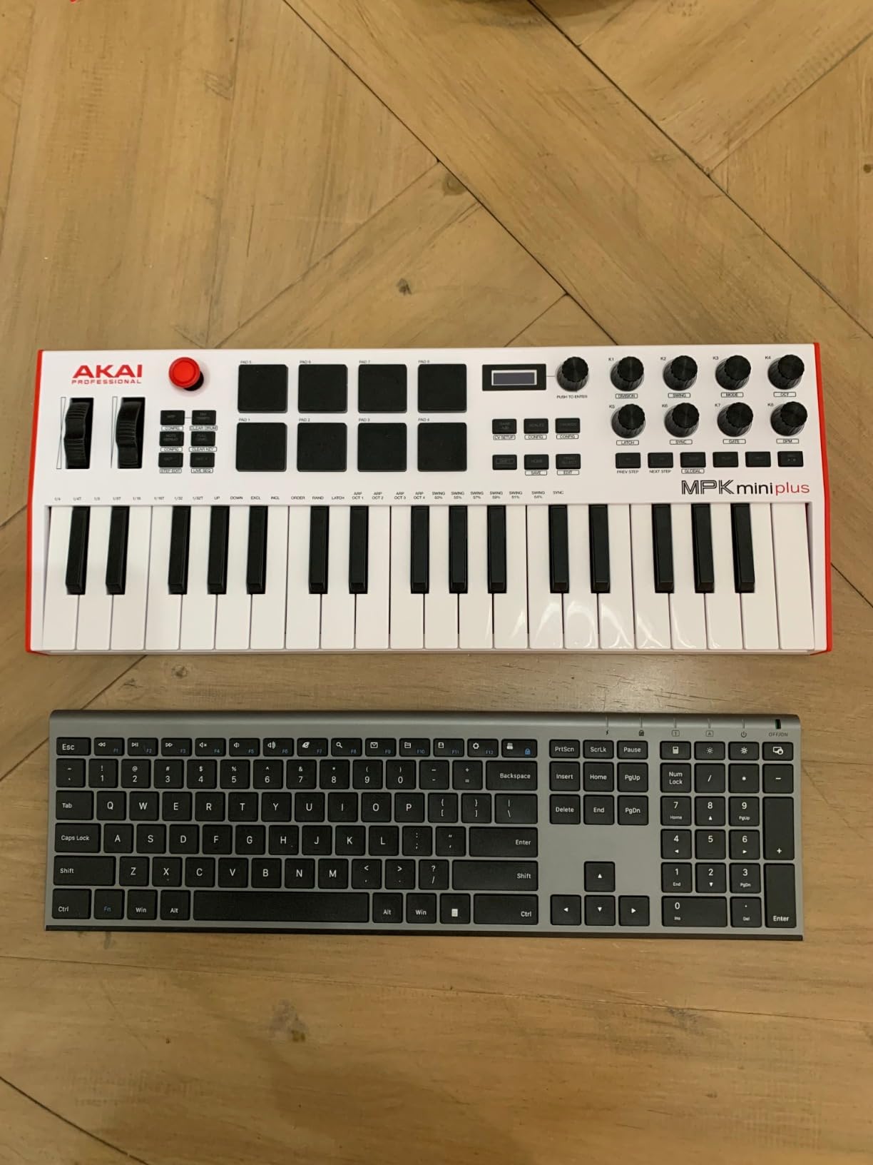 Akai Professional MPK Mini Plus 37-Key USB MIDI Keyboard Controller | Velocity-Sensitive Mini Keys, 8 MPC Pads, 64 Step Sequencer, MIDI/CV/Gate I/O, Software Suite Included, for Beat Makers customer photo 1