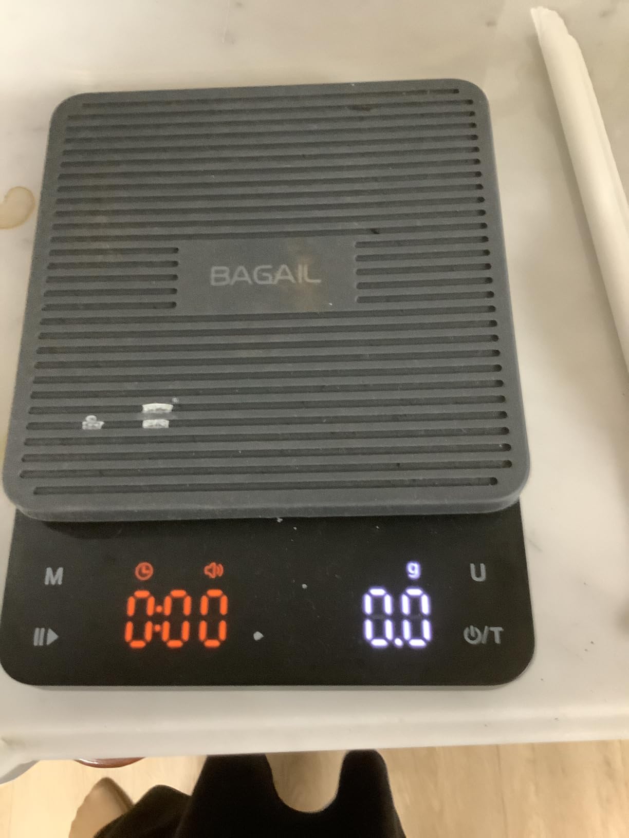 BAGAIL Coffee Scale with Timer, 0.1g/3kg Precision | For Drip Espresso & Pour Over, Rechargeable, Clear LED Display, Auto Tare, Waterproof Silicone Cover, Charging Cable Included customer photo 1
