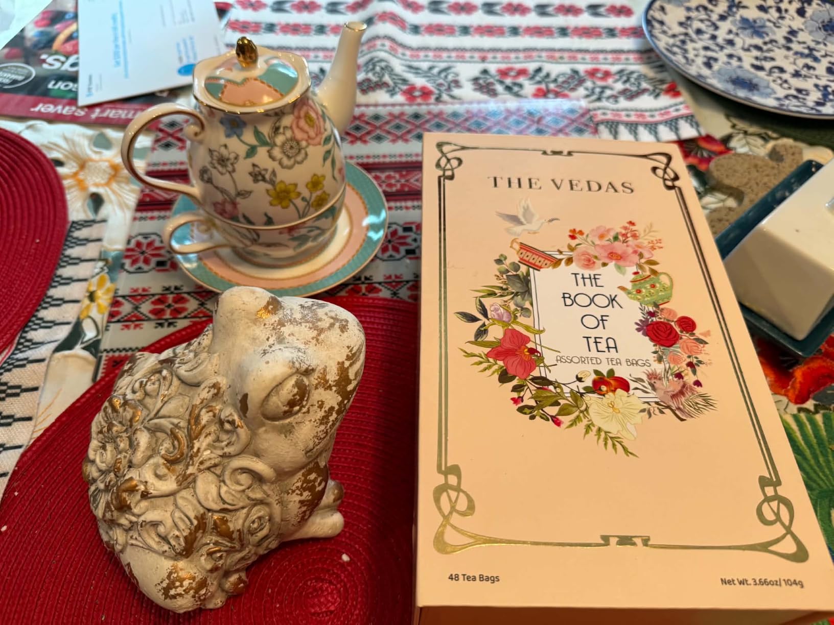 The Vedas Book Of Tea | Assorted Tea Bags Gift Box | 12 Exotic Herbal Tea Blends In Handcrafted Cotton Tea Bags & Pyramid Teabags | 4 Units of Each Variety, Net 48 | Tea Gift Hamper | Tea sampler gift set box | Tea collection | Tea sets for women gift | Tea Gift Sets customer photo 2