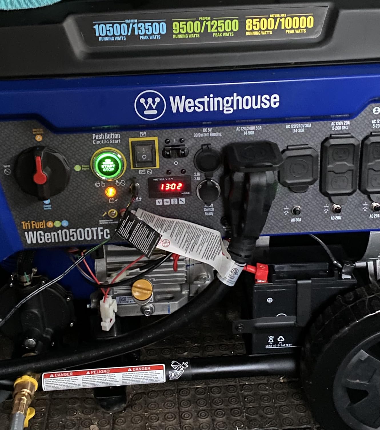 Westinghouse 13500 Peak Watt Tri-Fuel Home Backup Portable Generator, Remote Electric Start, Transfer Switch Ready, Gas, Propane, and Natural Gas Powered customer photo 2