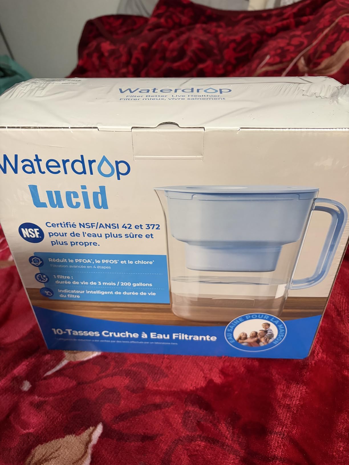 Waterdrop PT-07B-A Alkaline Water Filter Pitcher, 10-Cup, Up to pH 9.5 | Healthy, Clean & Toxin-Free Mineralized Alkaline Water, Up to 100 Gallons, Improves Coffee Taste, BPA-Free, Blue customer photo 2