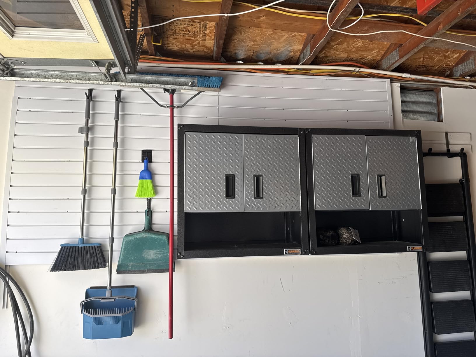 FRAYSCENT Slat Wall Paneling Garage Wall Organizer, Slatwall Panels (Black, 8ft x 4ft) customer photo 1