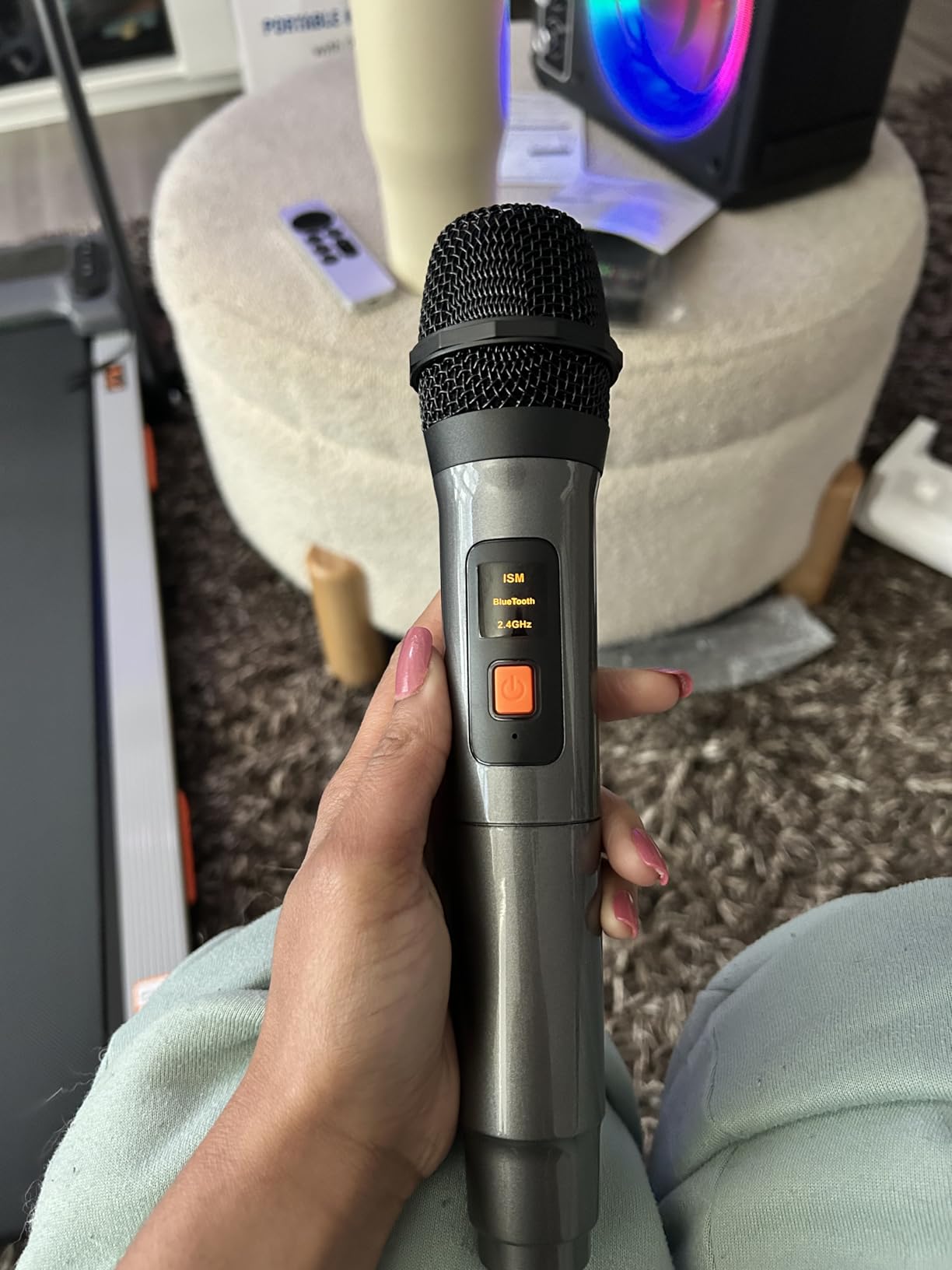 VOSOCO Karaoke Machine, Bluetooth Speaker with 2 Wireless Mics for Adults | 2026 Portable PA System with LED Light, Supports TWS Echo Adjustment TF USB AUX Inputs for Birthday Home Party Outdoor Travel customer photo 2