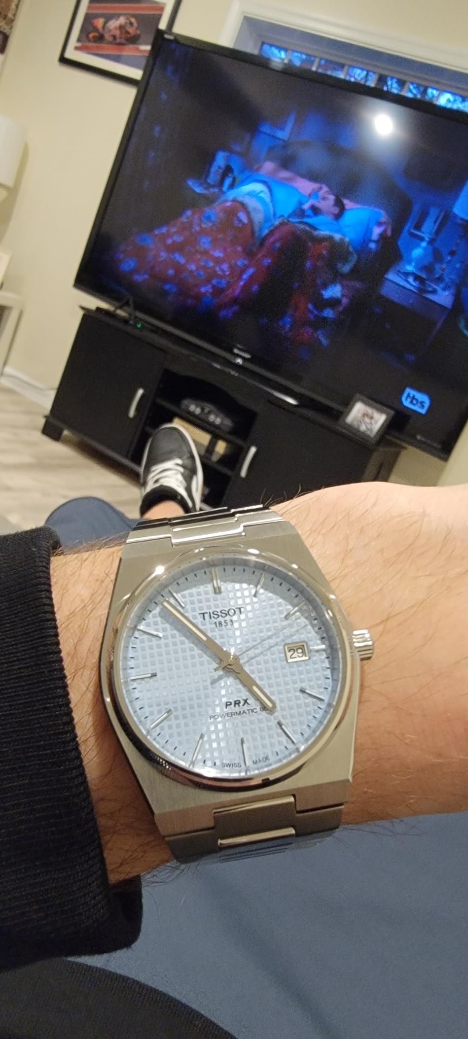 Tissot PRX Powermatic 80 316L Stainless Steel case, Swiss Automatic Watch for Men & Women, Ice Blue Dial, Stainless Steel, (T1374071135100) customer photo 1