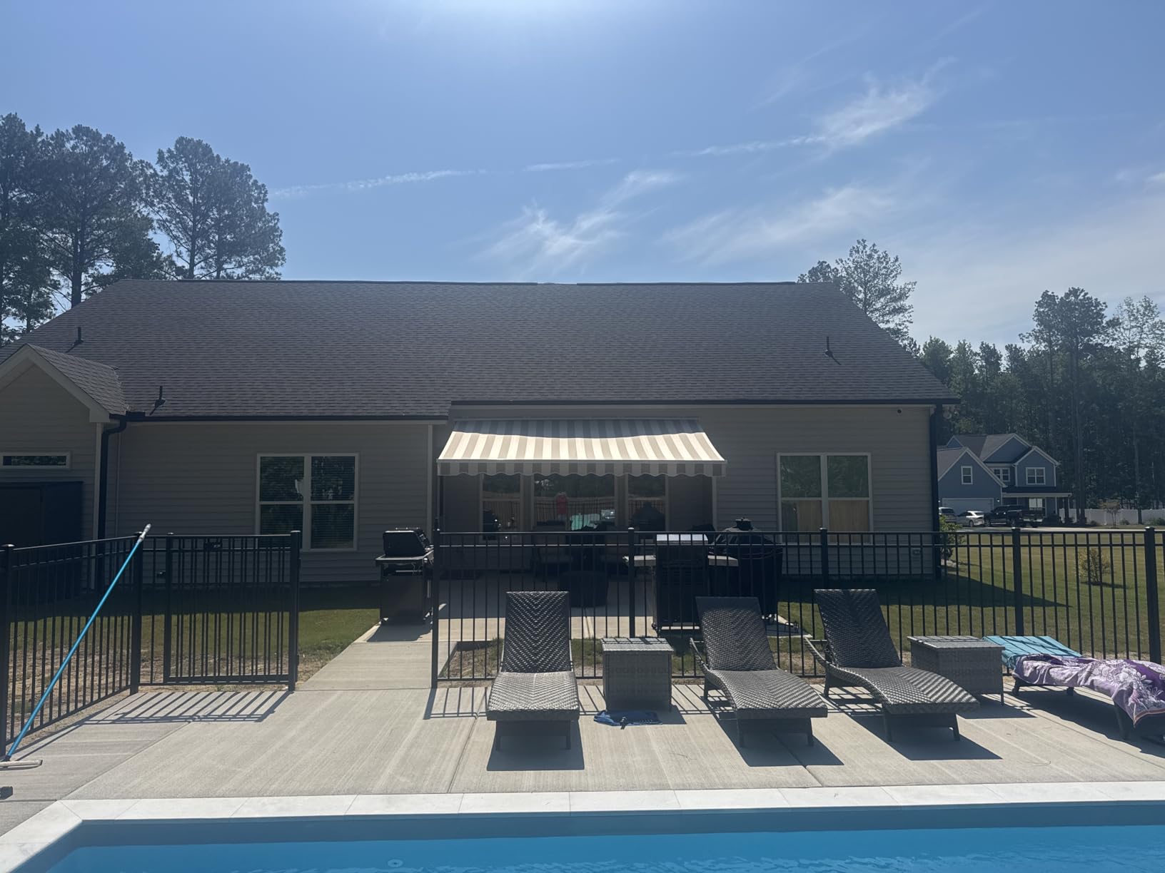ADVANING Luxury Series, 16'x10' Electric Retractable Awning, Premium Quality Fully Assembled UV+ Sun Shade Canopy, Cerulean, EA1610-A229H2 customer photo 1