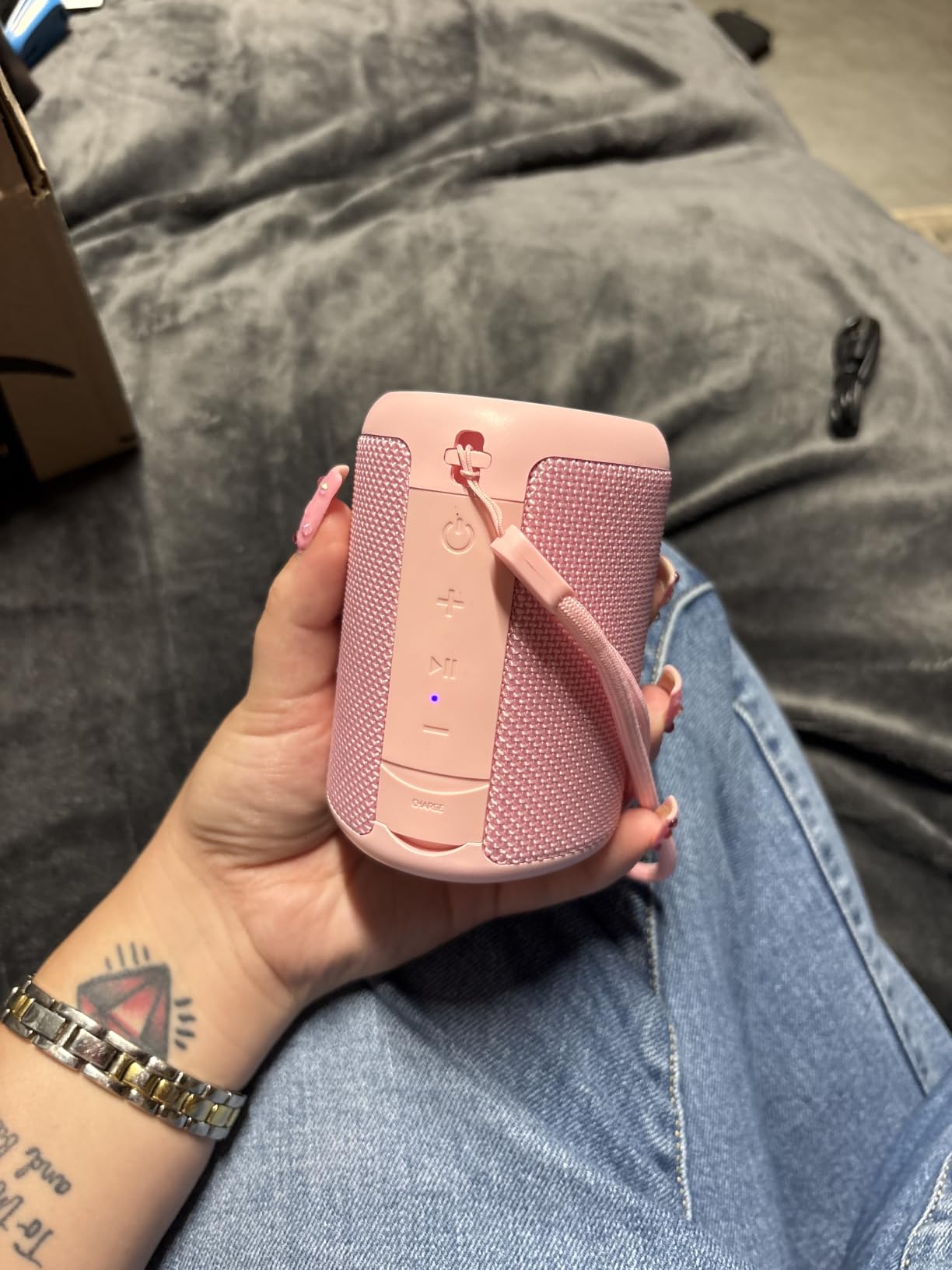 Portable Bluetooth Speaker Beach Essentials: IPX5 Waterproof for Outdoor | Powerful HD Sound, Dynamic Light, All Day Playtime, Wireless BT 5.3, TWS Pairing, Travel|Camping|Pool Accessorie, School Supplies customer photo 2