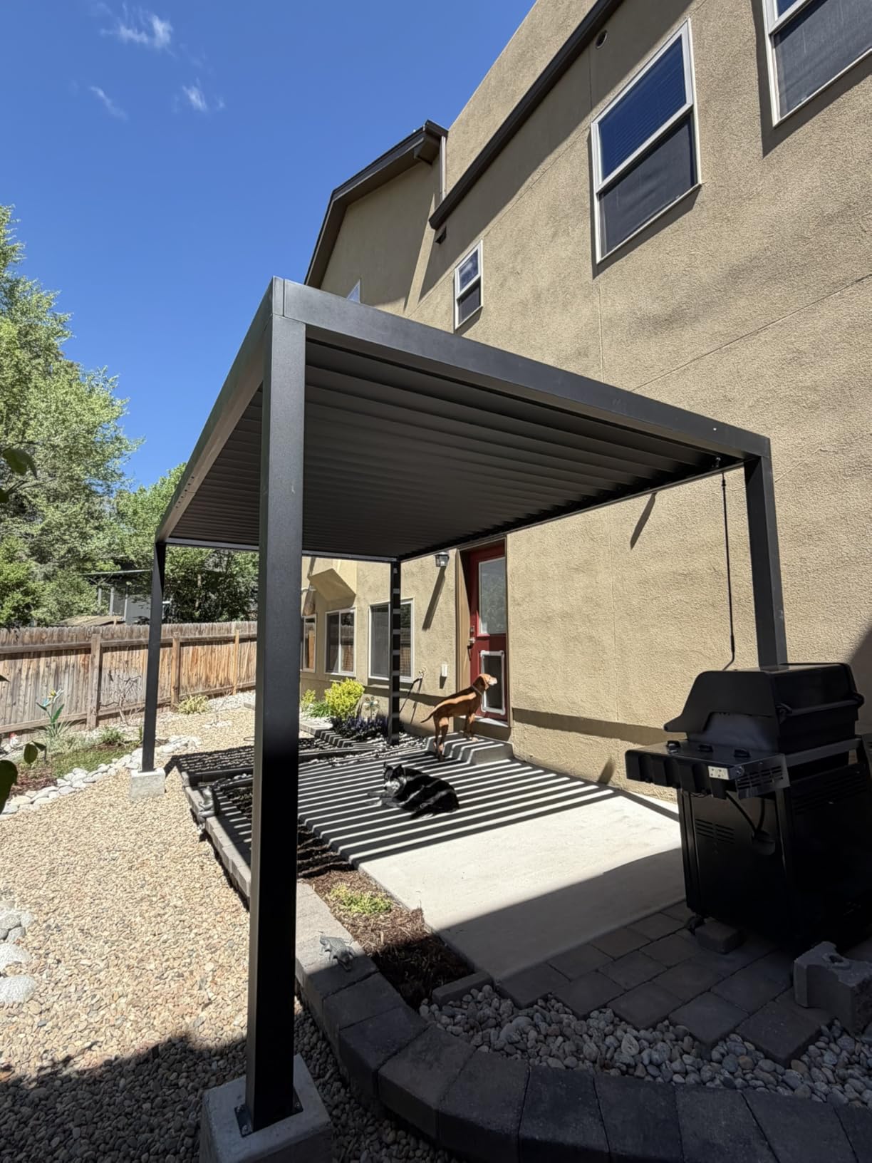 Backyard Discovery Sarasota 20' x 10' Galvanized Steel Louvered Pergola Kit with Adjustable Roof, Shade, Rain Protection, High-Wind Rating, Gutter System for Outdoor Patio, Garden, Deck, Entertaining customer photo 1