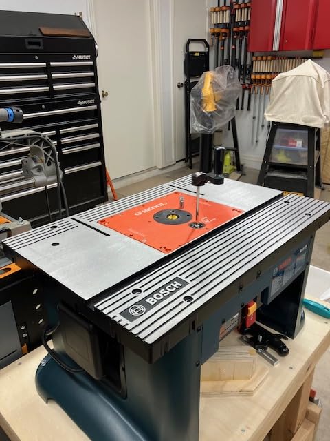 O'SKOOL Router Lift System Compatible With Bosch RA1181 and RA1171 | For 3-1/2 Inch Diameter Router Motors, 11-1/2 Inch by 9-1/8 Inch, 3/8 Inch Solid Aluminum Plate, RTS017 customer photo 1