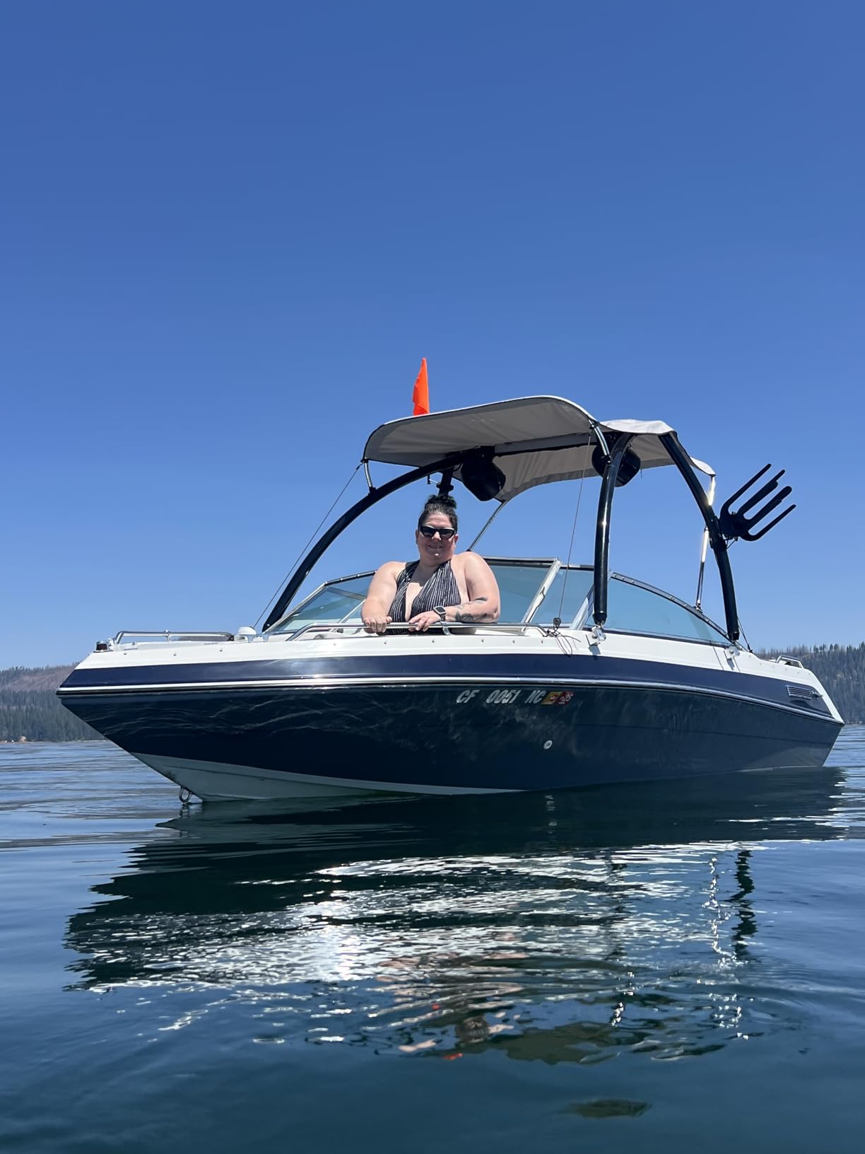 VEVOR 3 Bow Bimini Top Boat Cover, 600D Polyester Canopy with 1
