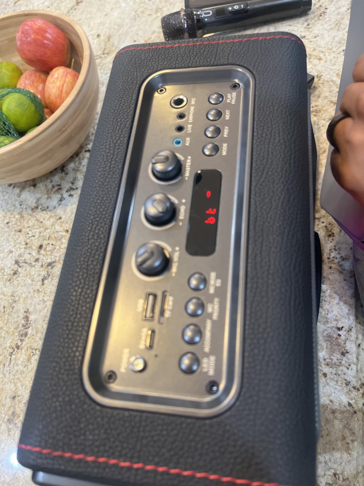 Karaoke Machine for Adults with 2 Wireless Microphones, 200W PA System | Pitch Correction, Bluetooth 5.3, Retro Leather Design, 24H Playtime, TV Connection, TWS Stereo and Live Performance Support customer photo 2