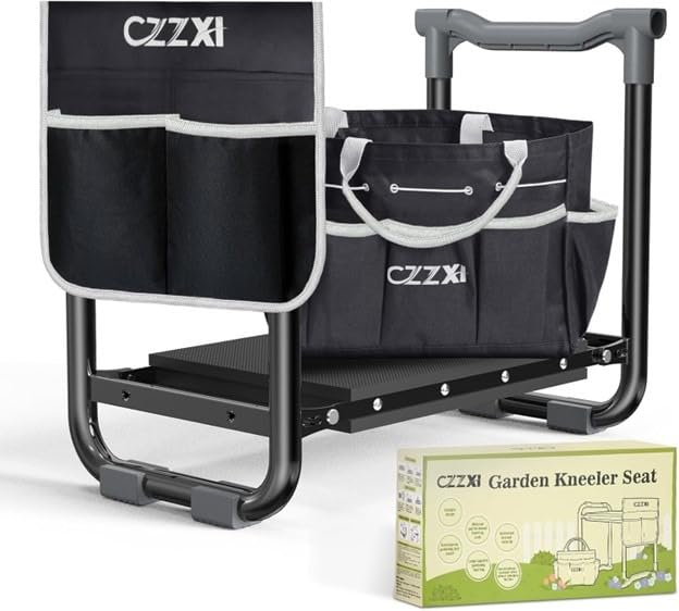 CZZXI Garden Kneeler and Seat, Wider and Thicker Kneeling Pad | Heavy Duty Gardening Stool with Gardening Tool Pouch and Bag, Garden Bench/Chair Gifts for Women, Seniors customer photo 1