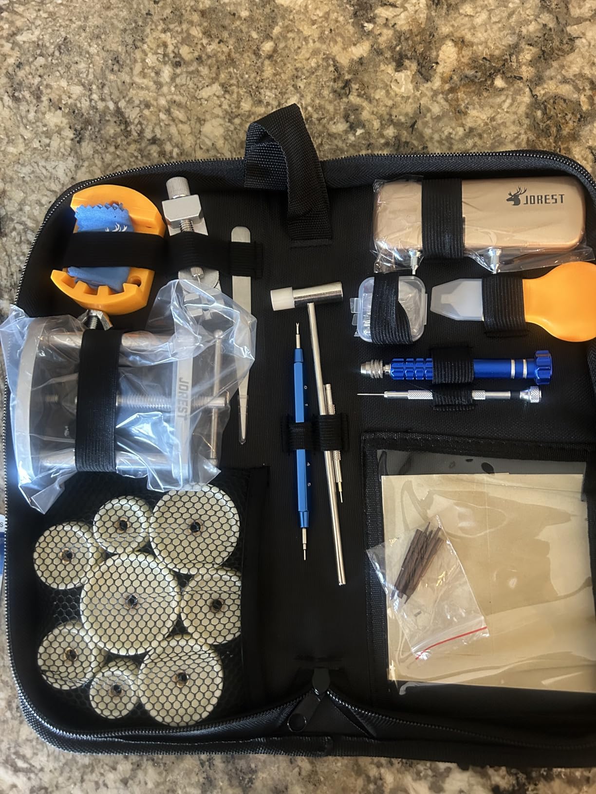 JOREST Watch Repair Kit + Watch Press Tool, Battery Replacement, Strap Adjustment, Wrench Opening Back Cover, Case Opener/Closer, Link Remover Sizing Bracelet, Screwdriver Band Pin Removal, Spring Bar customer photo 2