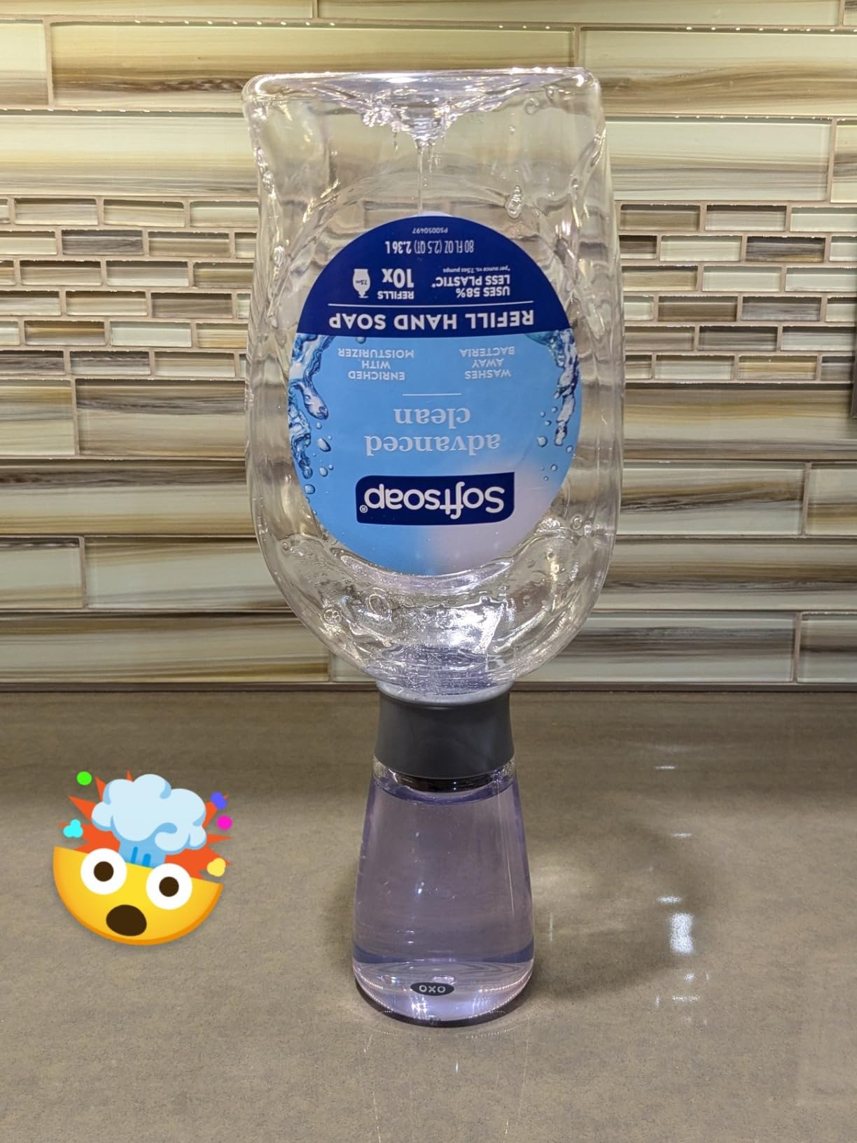 OXO Good Grips Refillable Hand & Lotion Dispenser with Pump, 10 oz | Countertop Dish Or Hand Soap Dispenser, Non-Slip Base, Kitchen Sink Or Bathroom Countertop Use, Easy-Press Pump customer photo 1