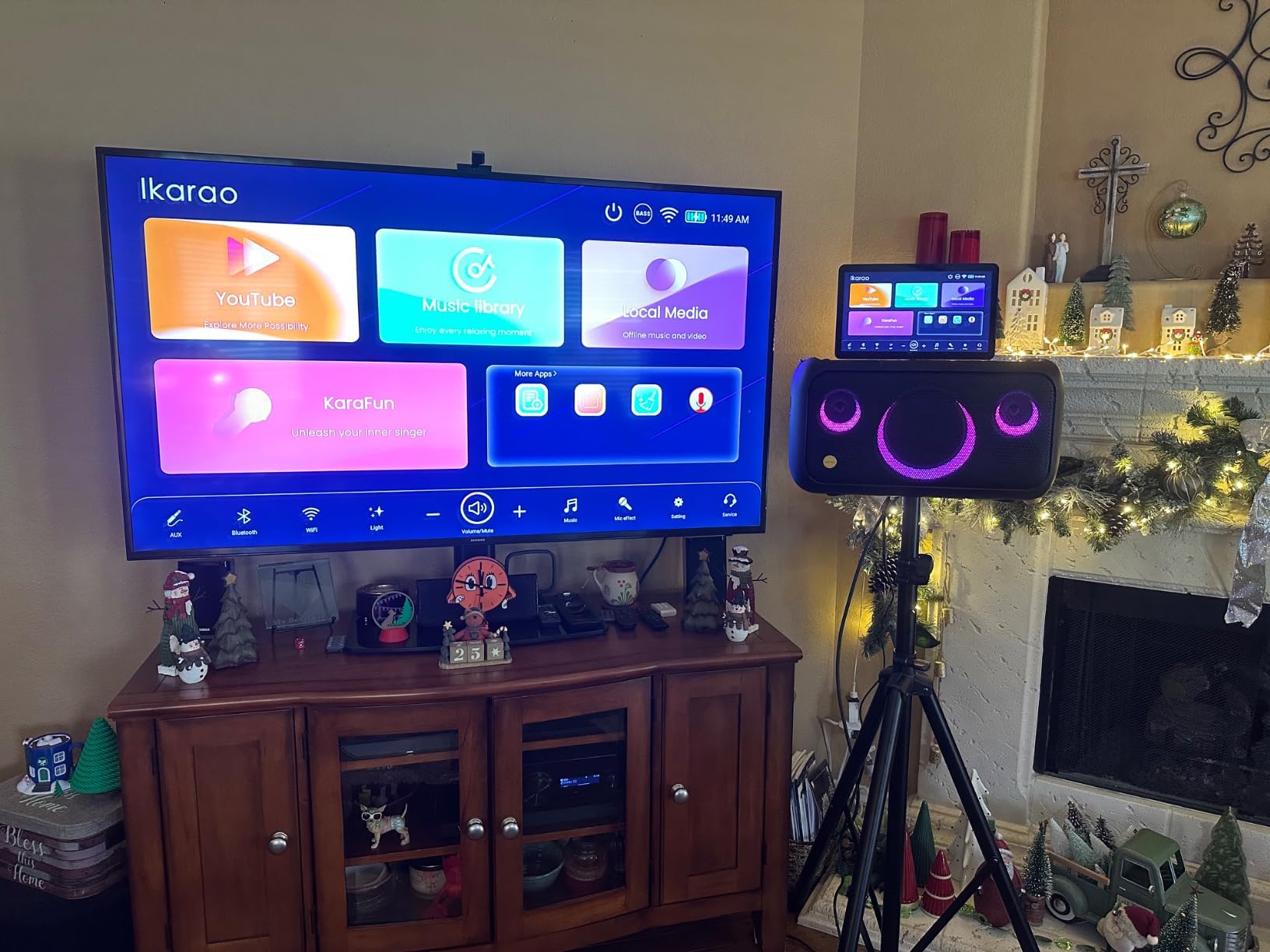 Ikarao Karaoke Machine for Adults, with Lyrics Display, 10.1