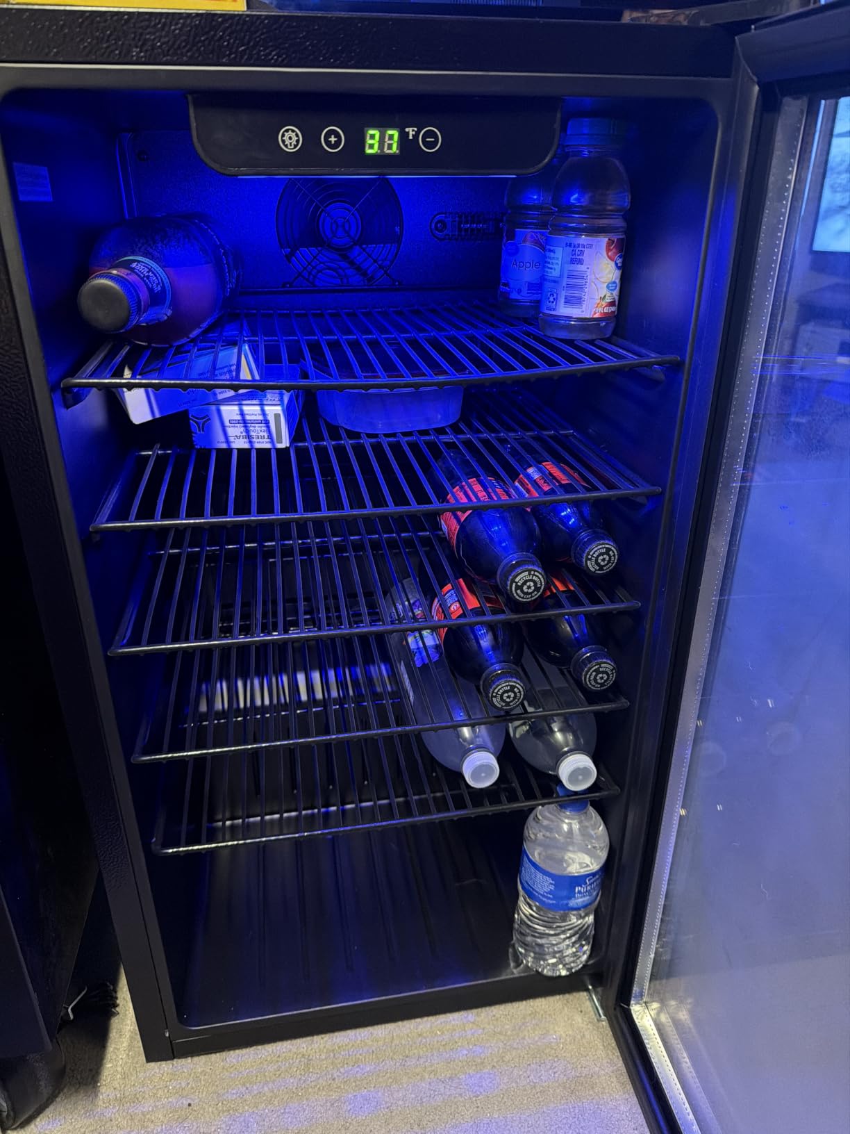 EUHOMY 145 Can Mini Fridge, 4.5 Cu.ft Beverage Refrigerator with Glass Door | 32°F to 61°F, Compressor Cooling, Digital Temperature Control, Adjustable Shelves, LED Light, 40 dB, Home Office Bar Use customer photo 1