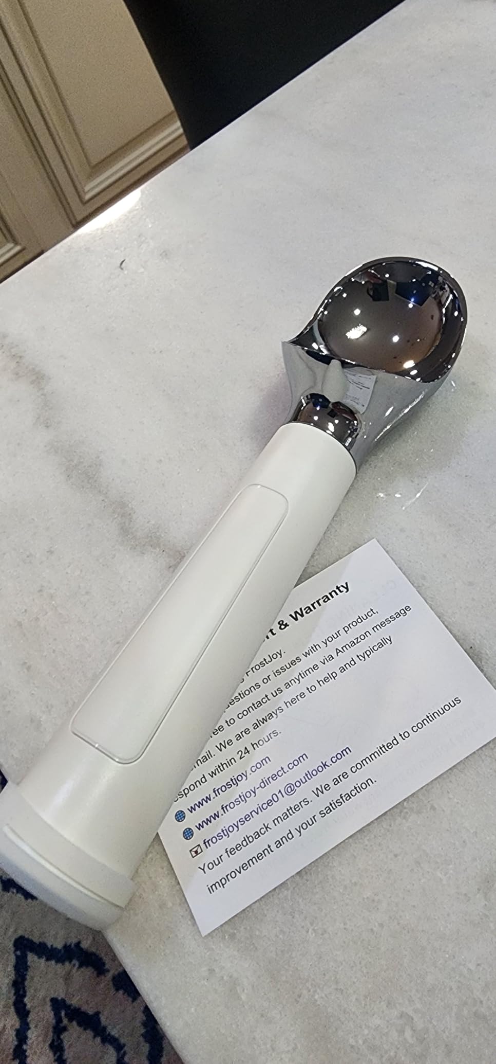 Heated Ice Cream Scoop Rechargeable, Electric Warming Ice Cream Scooper with LED Display, Heats to 158F for Hard Ice Cream, Easy for Seniors & Kids, IP67 Waterproof (White, 2 oz) customer photo 2