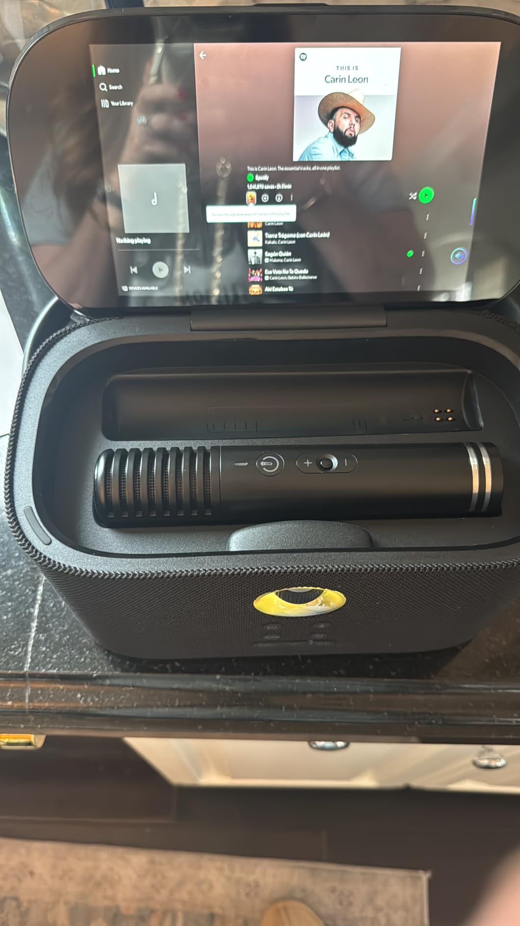 Ikarao Portable Karaoke Machine for Adults, Built-in Lyrics Display and Screen, 2 Self-Charging Wireless Microphones, Karaoke App, 140W Speaker, Connects to TV for Home Party Birthday Outdoor Camping customer photo 2