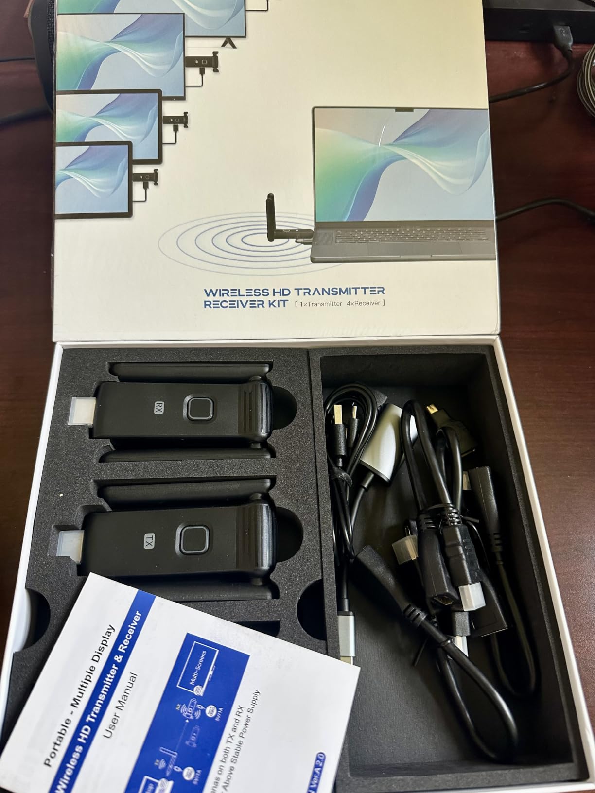 Wireless HDMI 4 Receivers and Transmitter, Up to 6 RX, Extender Plug and Play | No Hot, 165FT/50M, 2.4/5G Wirelessly Simultaneous Expansion for Multiple Screens from Laptop and Camera to TVs, Projectors customer photo 1