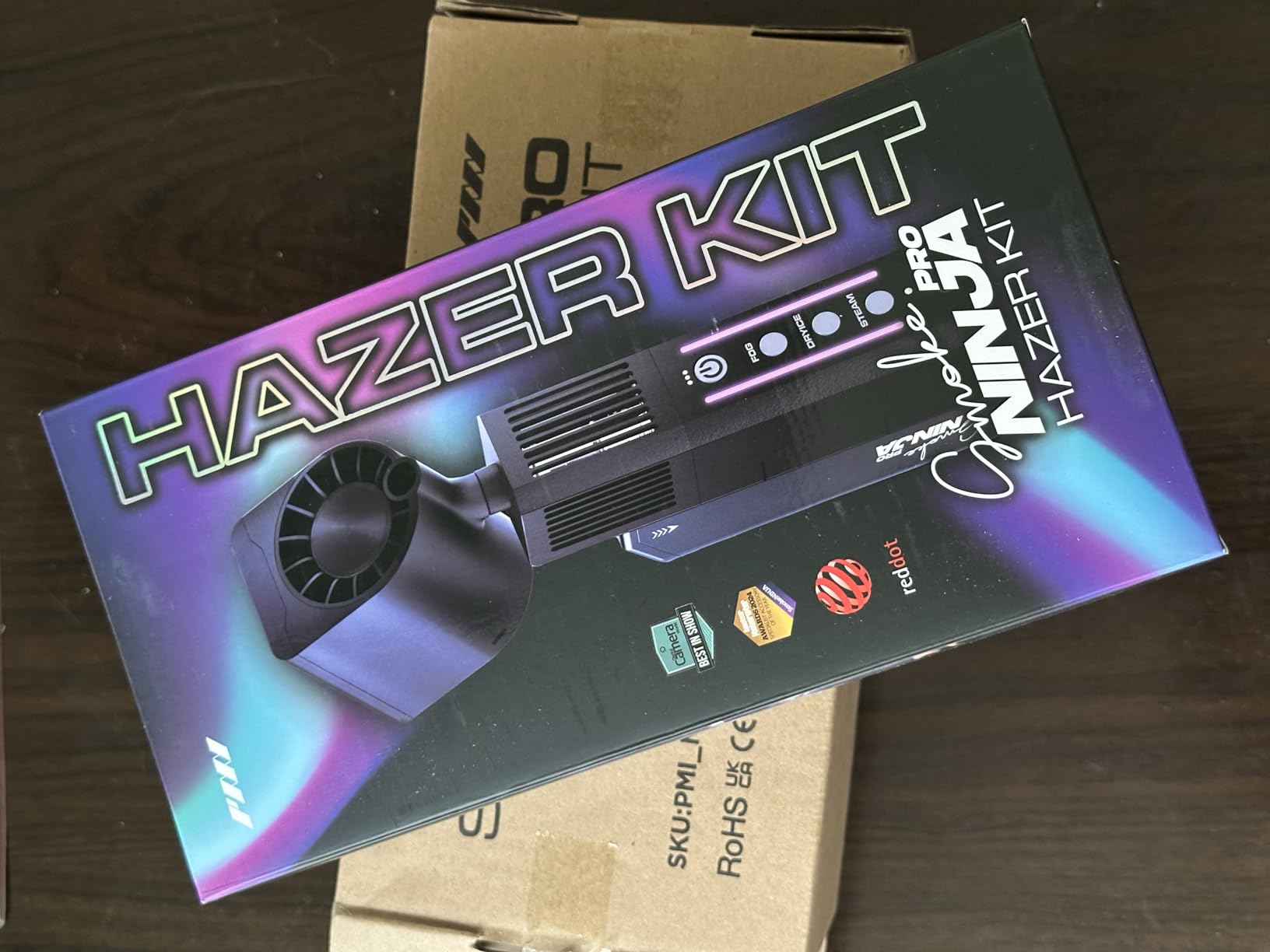 PMI SmokeNINJA PRO HAZER KIT - Portable Fog Machine with Bluetooth, Upgraded Anti-Leak Fog Chamber, 3rd-Gen Haze Nozzle, 3-Min Continuous Output, USB-C Powered for Cinematic, Studio & Event Use customer photo 2
