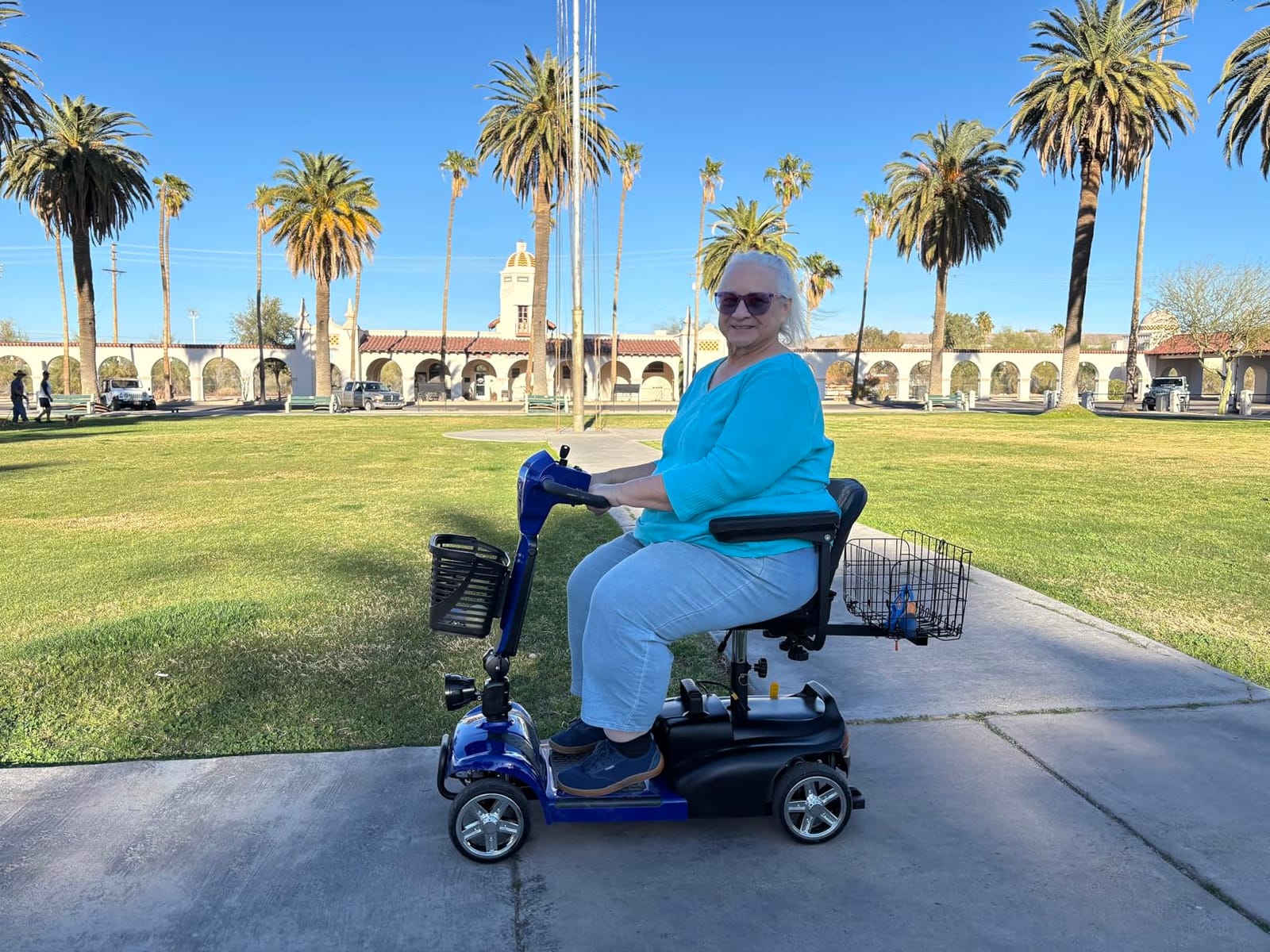 MS02 MAX All Terrain 1000W Electric Mobility Scooter for Adults & Seniors - 500LBS Load & 32 Miles Range Powerd Wheelchair Device w/Off-Road Absorber, Bluetooth Speaker, Dual Baskets, LED Light System customer photo 2